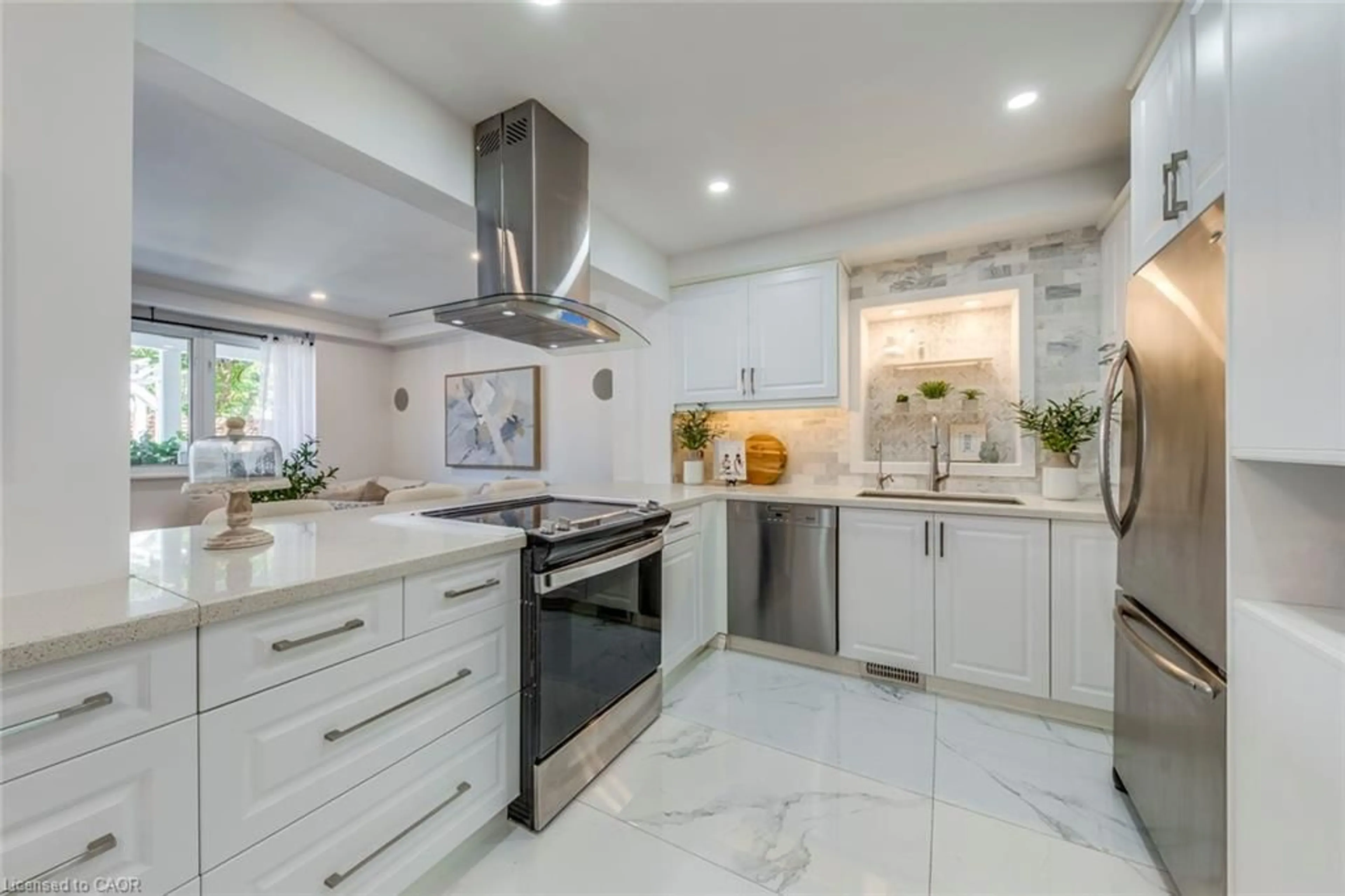 Contemporary kitchen, ceramic/tile floor for 43 South Kingsway Way, Toronto Ontario M6S 3T2