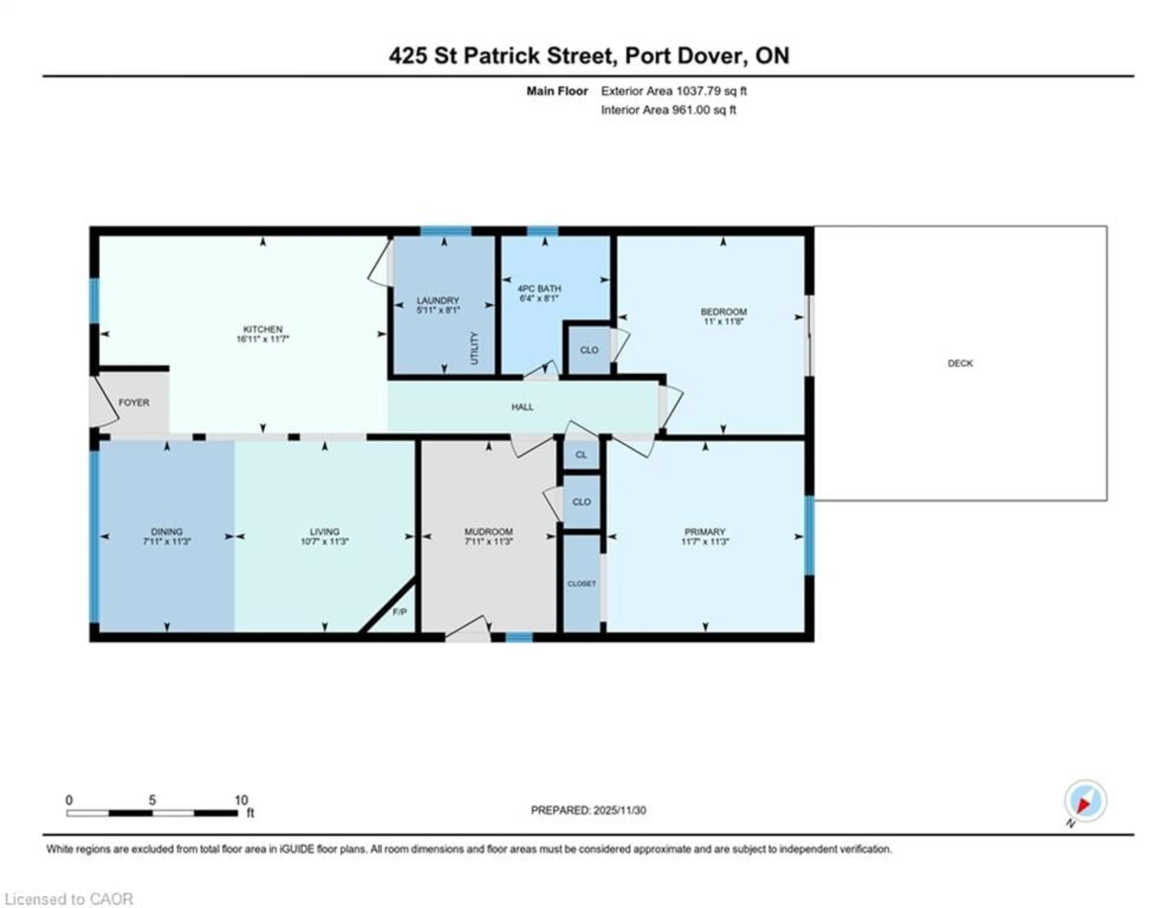Floor plan for 425 St. Patrick St, Port Dover Ontario N0A 1N0