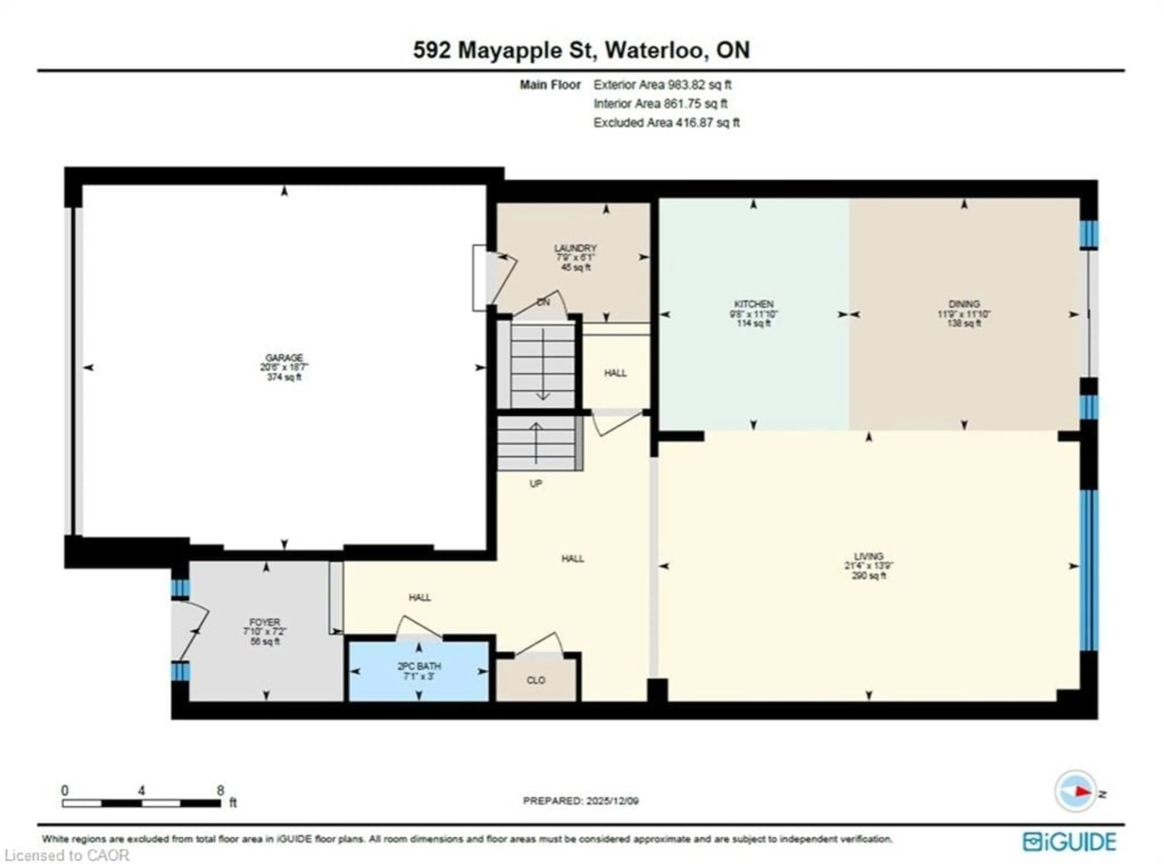 Floor plan for 592 Mayapple St, Waterloo Ontario N2V 0E3