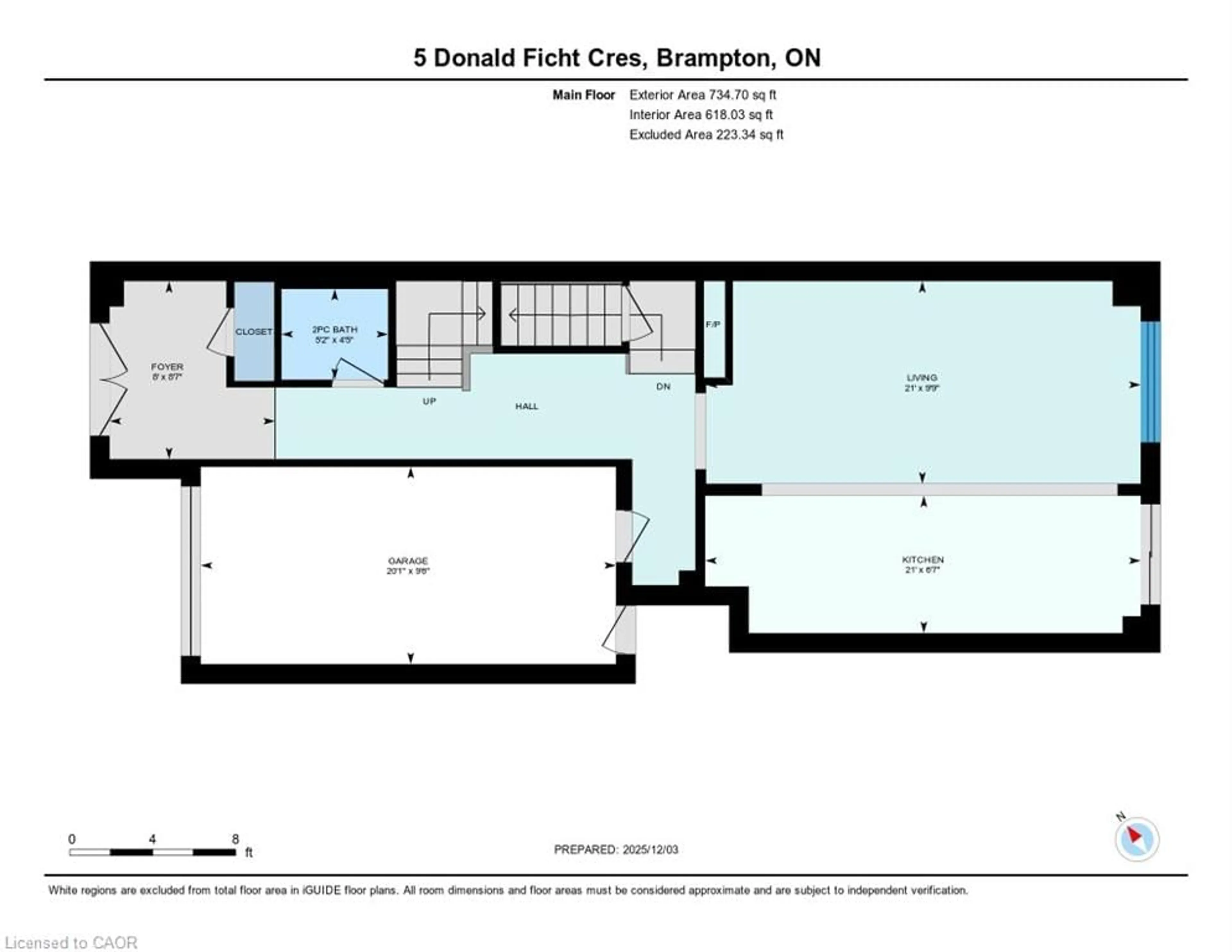 Floor plan for 5 Donald Ficht Cres, Brampton Ontario L7A 5H8