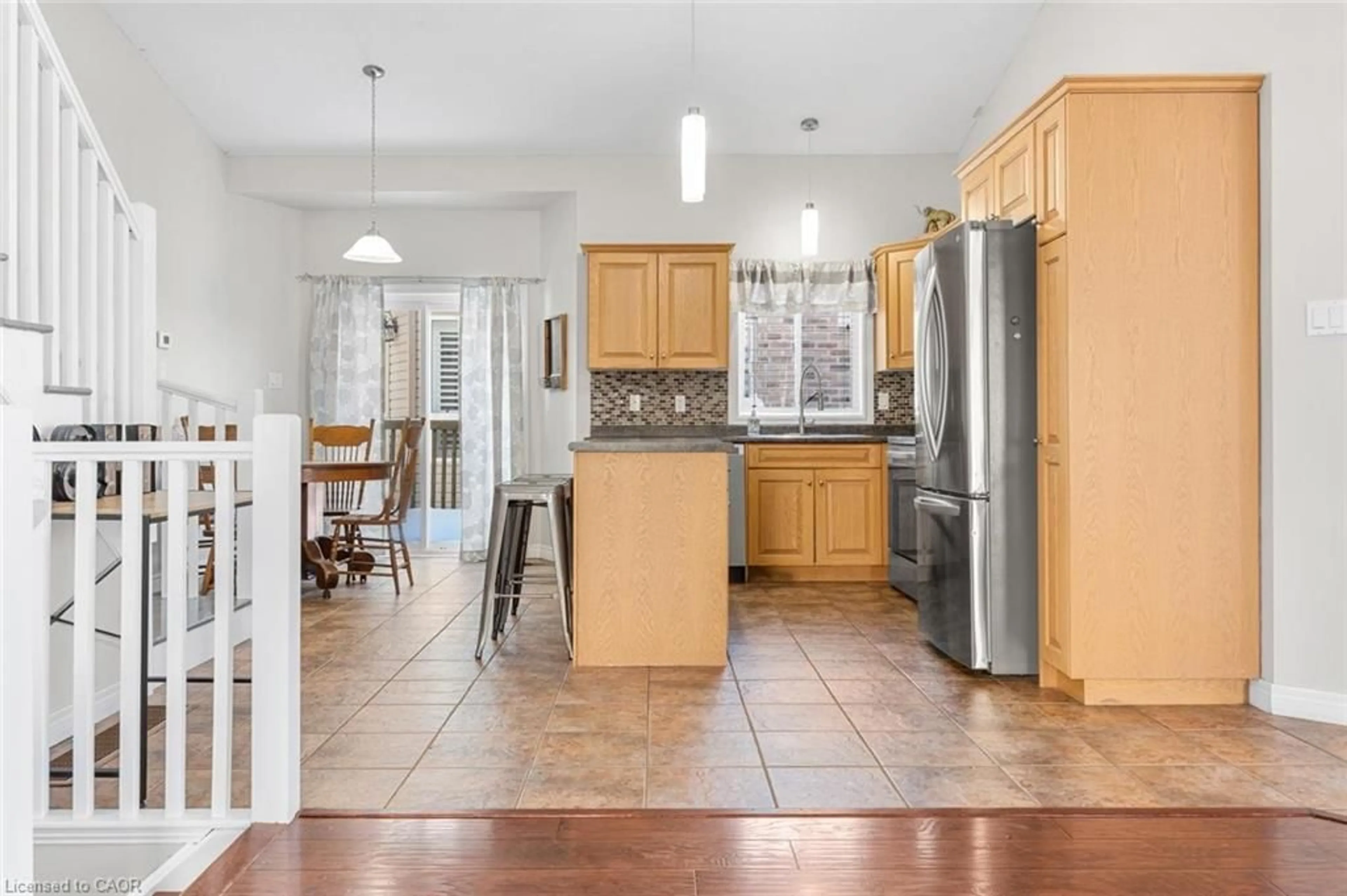 Open concept kitchen, ceramic/tile floor for 155 Sheffield St, Dundalk Ontario L9V 3W6