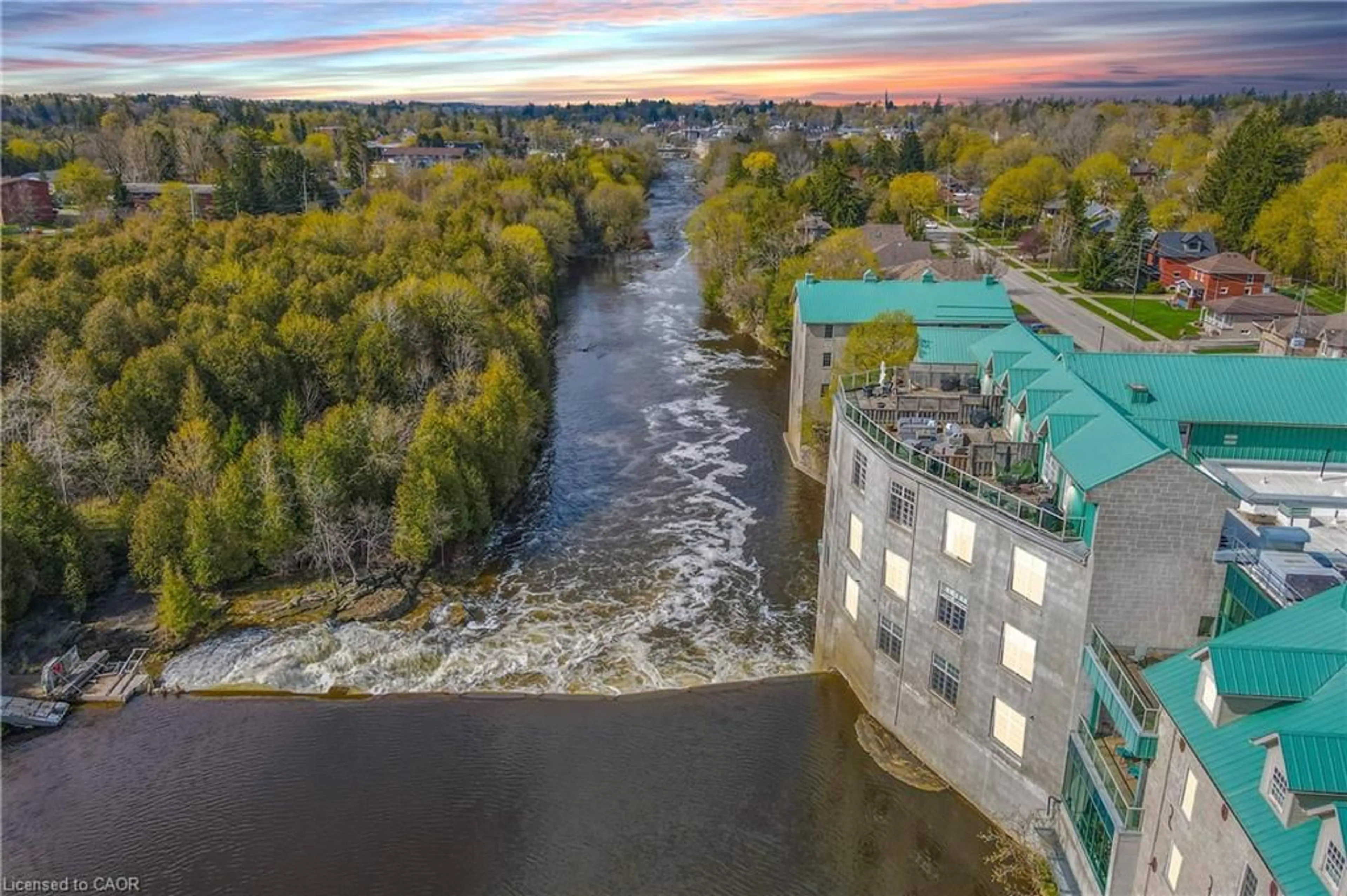 A pic from outside/outdoor area/front of a property/back of a property/a pic from drone, water/lake/river/ocean view for 478 St Andrew St #104, Fergus Ontario N1M 3V7