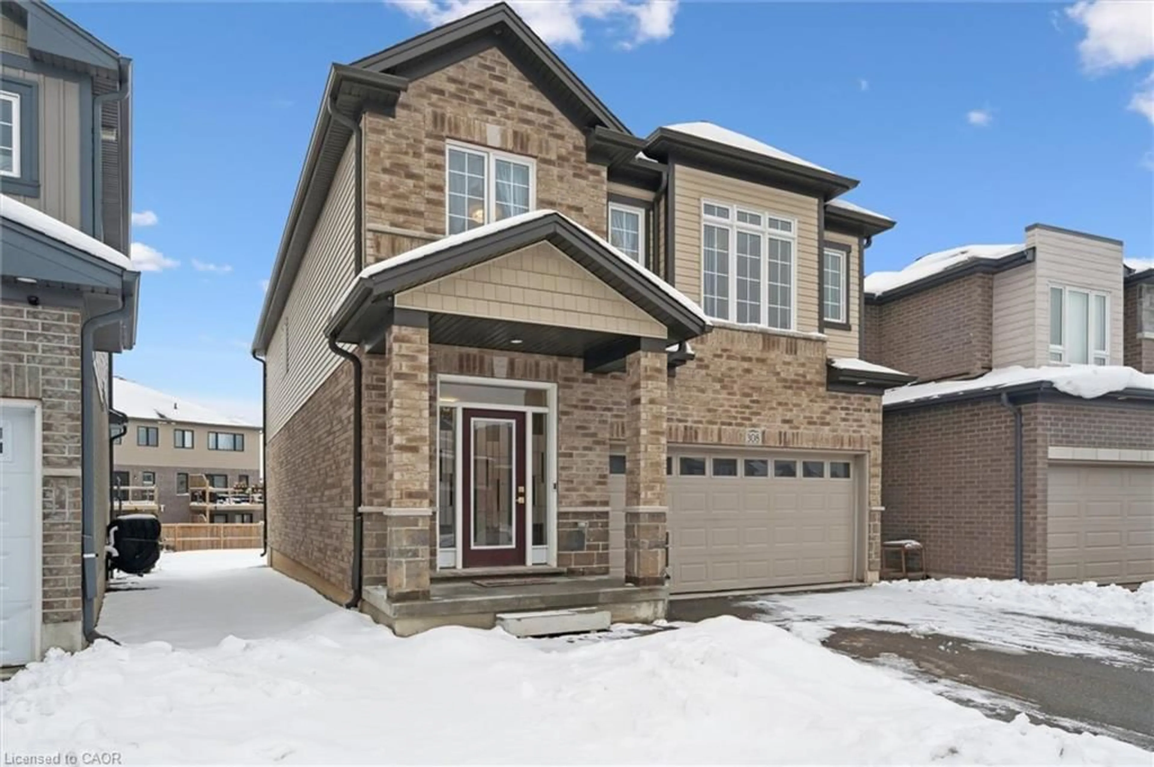 Home with brick exterior material, street for 308 Freure Dr, Cambridge Ontario N1S 0C1