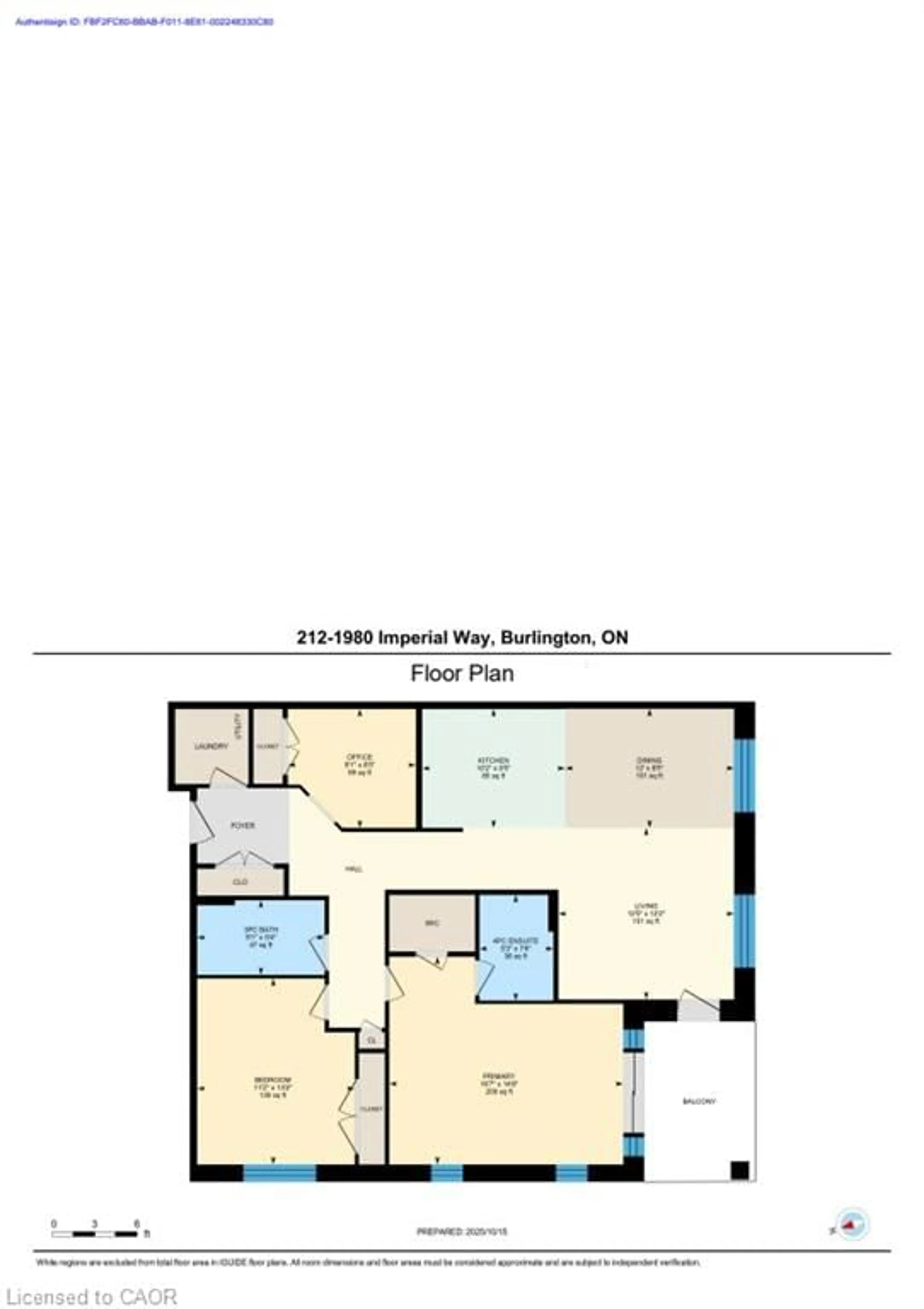 Floor plan for 1980 Imperial Way #212, Burlington Ontario L7L 0E7