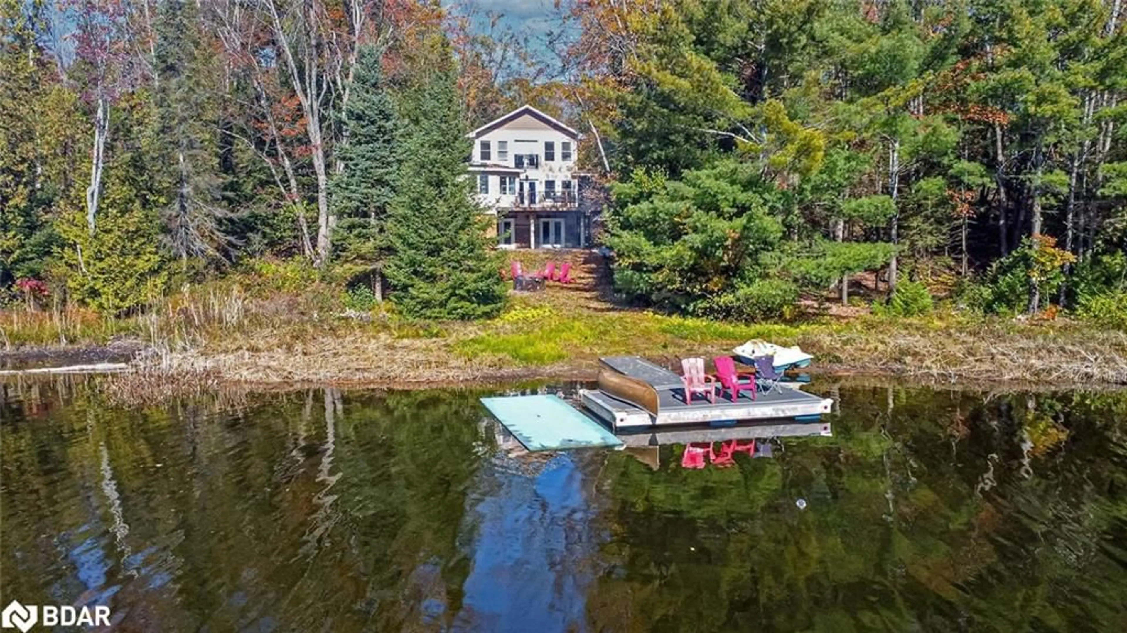 A pic from outside/outdoor area/front of a property/back of a property/a pic from drone, water/lake/river/ocean view for 4 Clover Crt, Kawartha Lakes Ontario K0M 2A0