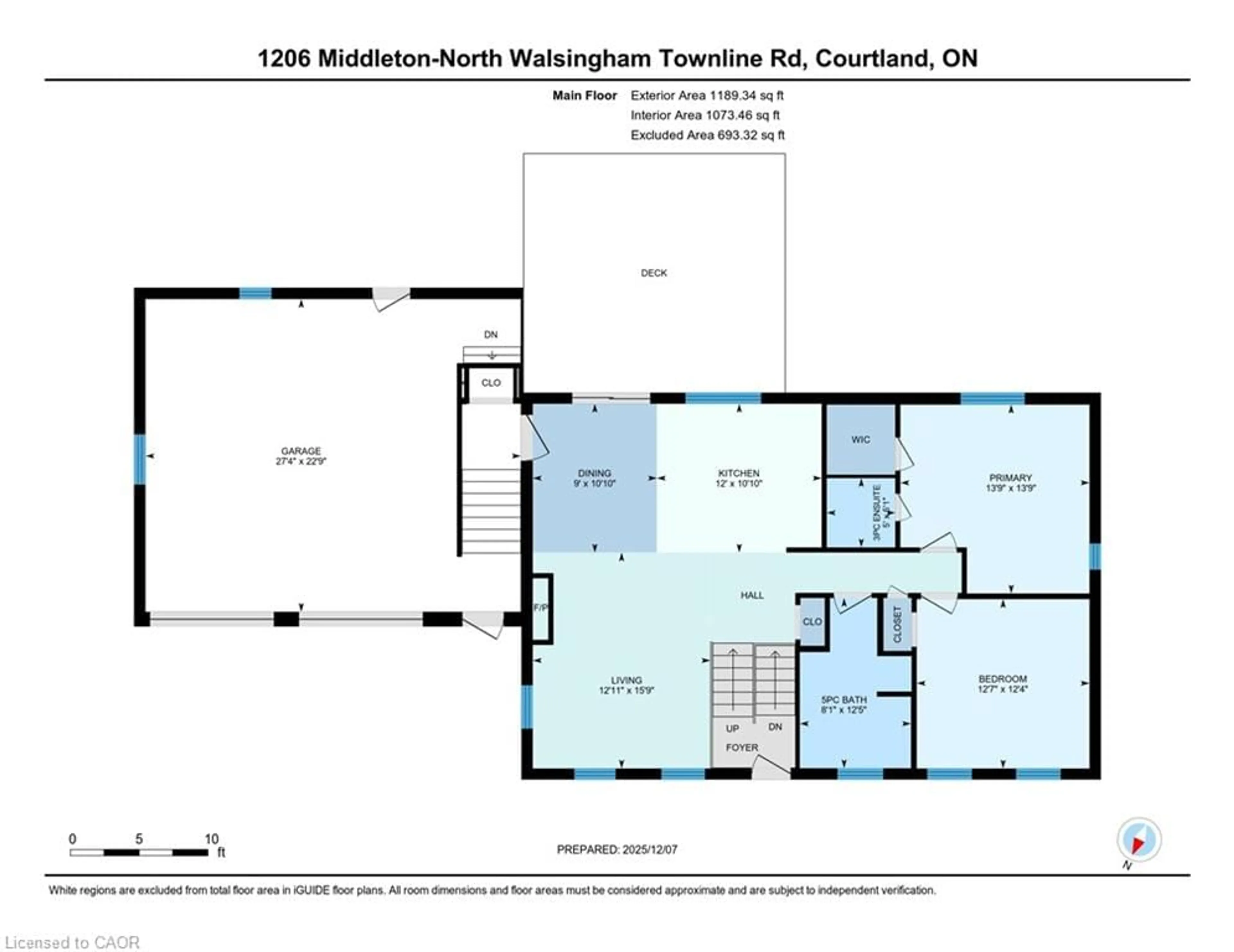 Floor plan for 1206 North Walsingham Tline, South Middleton Ontario N4B 2W4