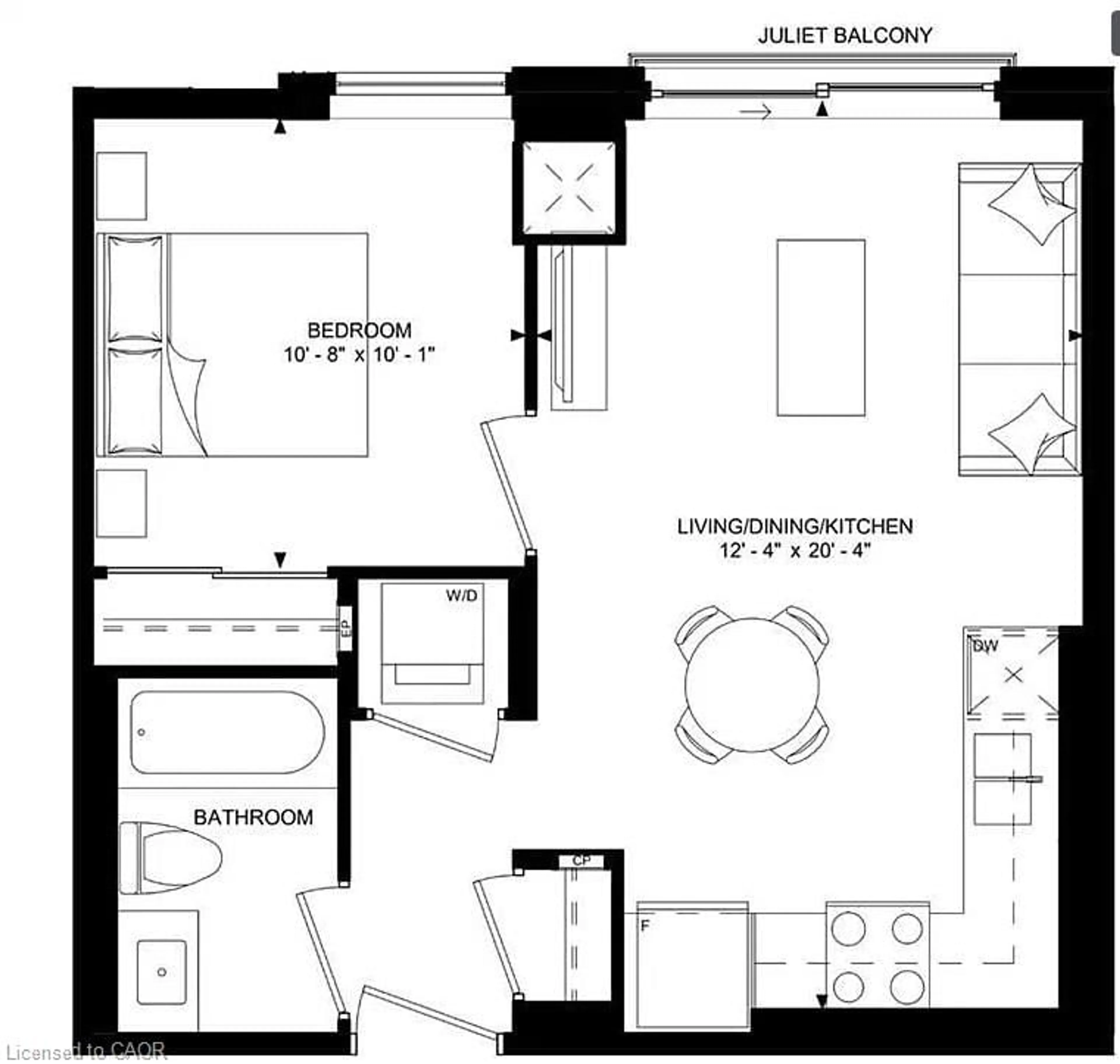 Floor plan for 55 Duke St #404, Kitchener Ontario N2H 0C9
