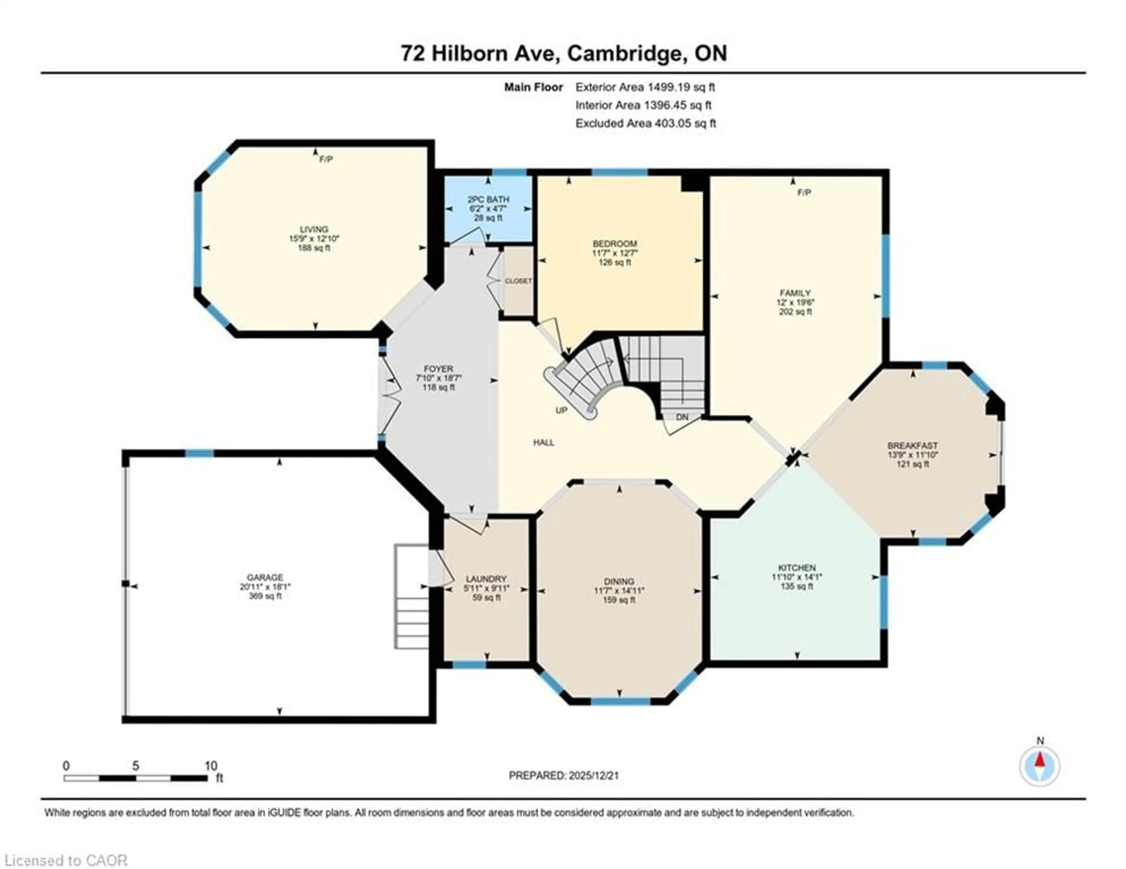 Floor plan for 72 Hilborn Ave, Cambridge Ontario N1T 1M8