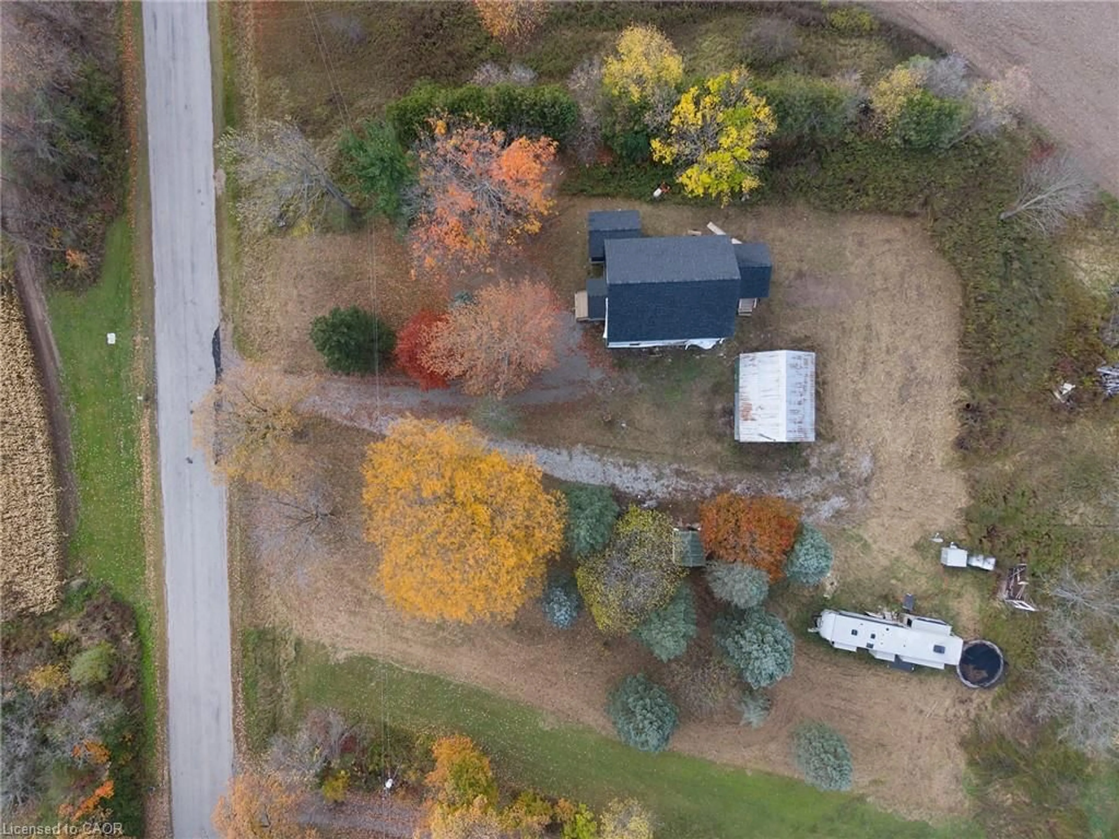 A pic from outside/outdoor area/front of a property/back of a property/a pic from drone, unknown for 205 Brant Church Rd, Mount Pleasant Ontario N0E 1K0