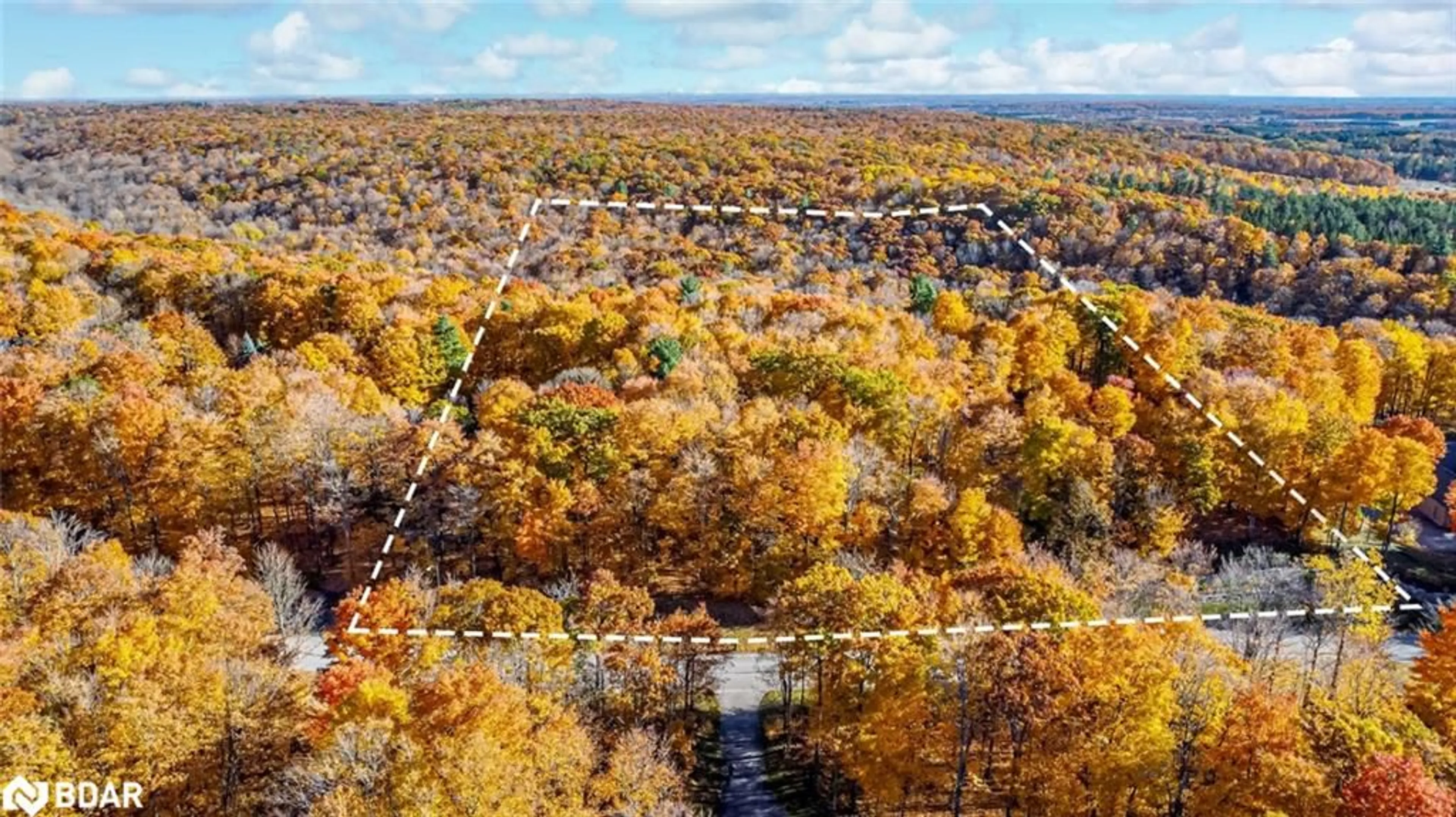 A pic from outside/outdoor area/front of a property/back of a property/a pic from drone, forest/trees view for 17 Maple Ridge Rd, Oro-Medonte Ontario L0L 2L0