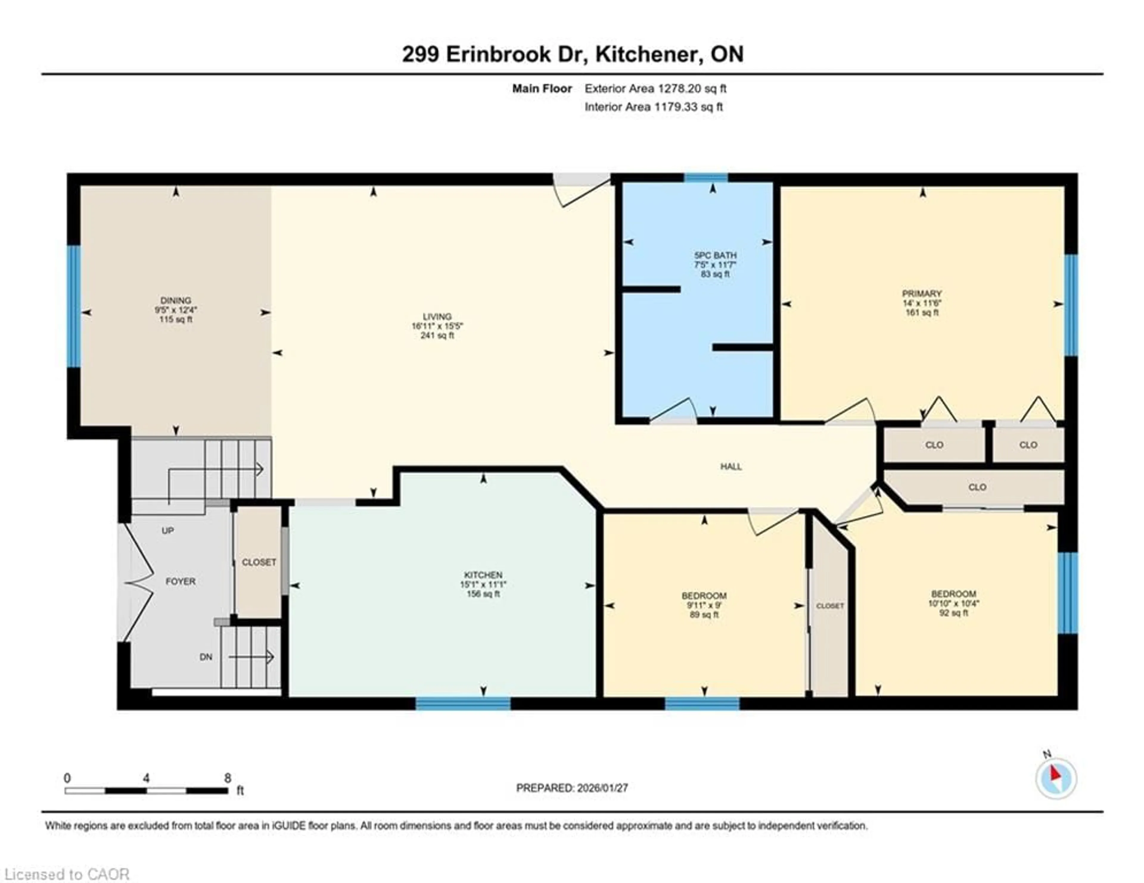 Floor plan for 299 Erinbrook Dr, Kitchener Ontario N2E 3M2