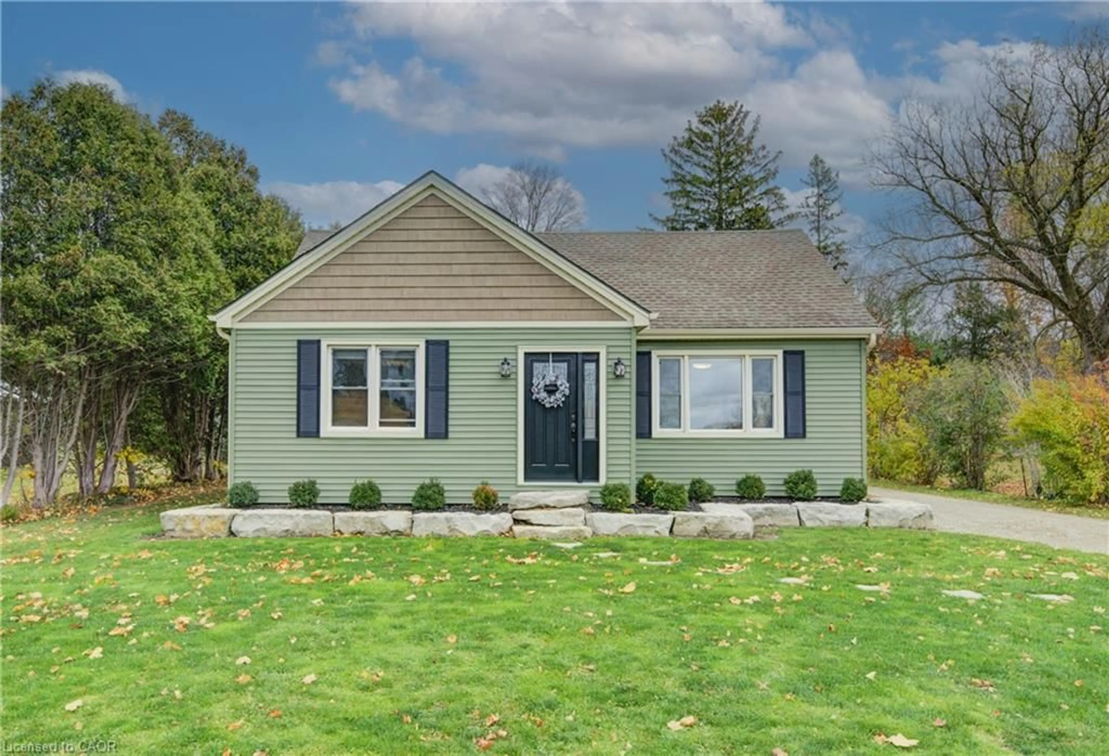 Home with vinyl exterior material, street for 332508 Plank Line, Ostrander Ontario N4G 4H1