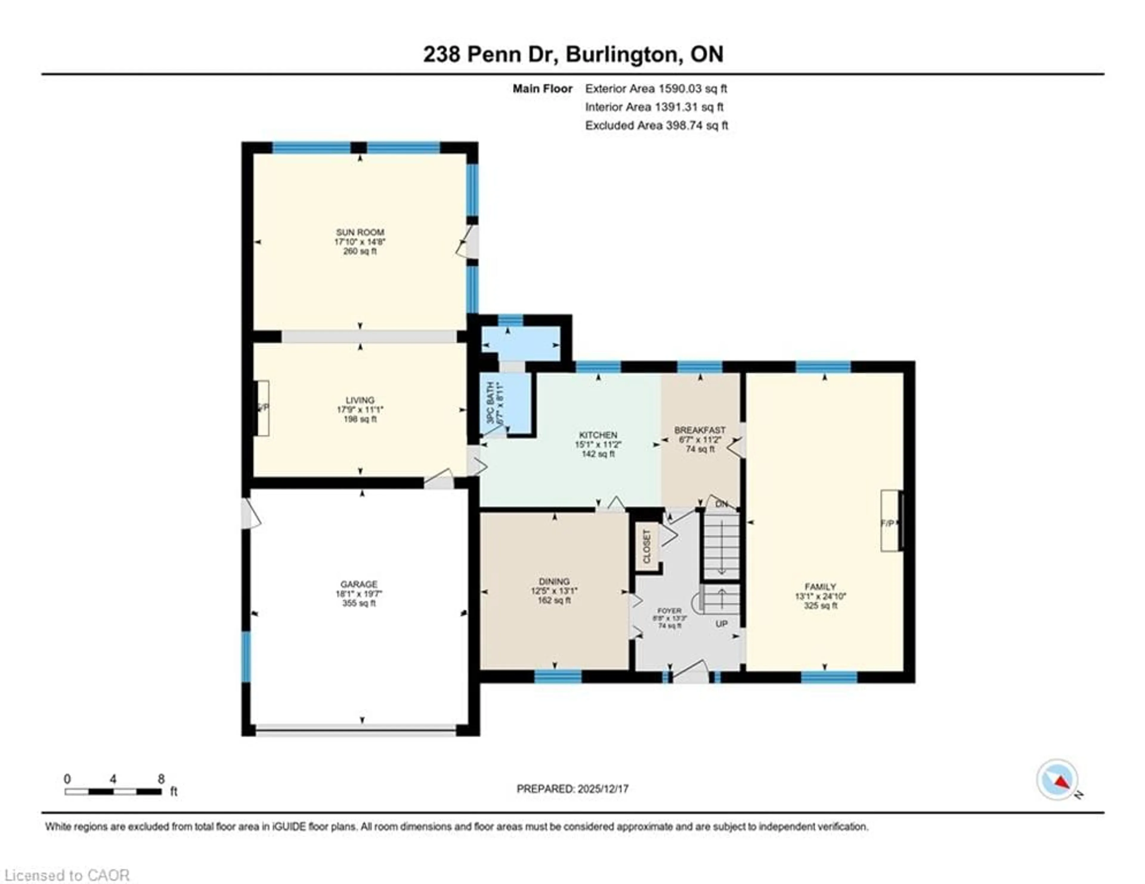 Floor plan for 238 Penn Dr, Burlington Ontario L7N 2B8