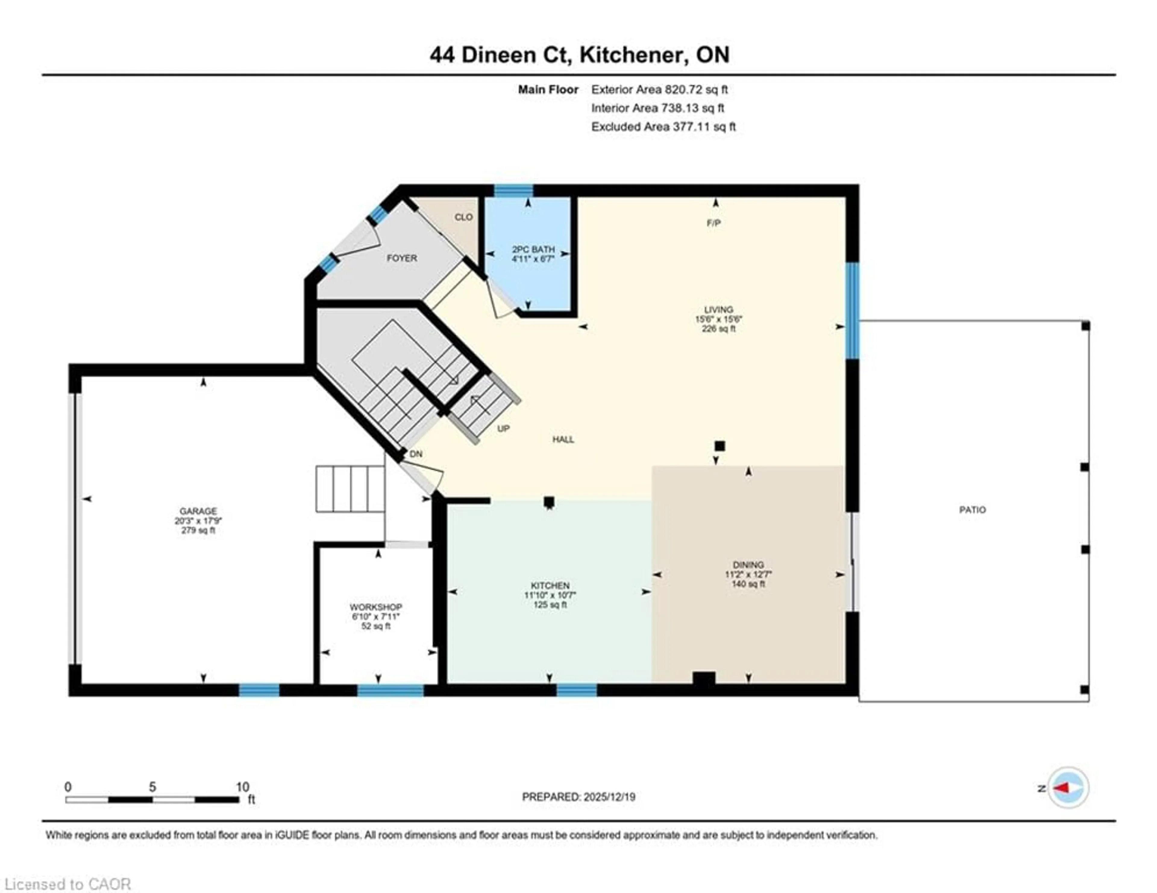Floor plan for 44 Dineen Crt, Kitchener Ontario N2B 3X3