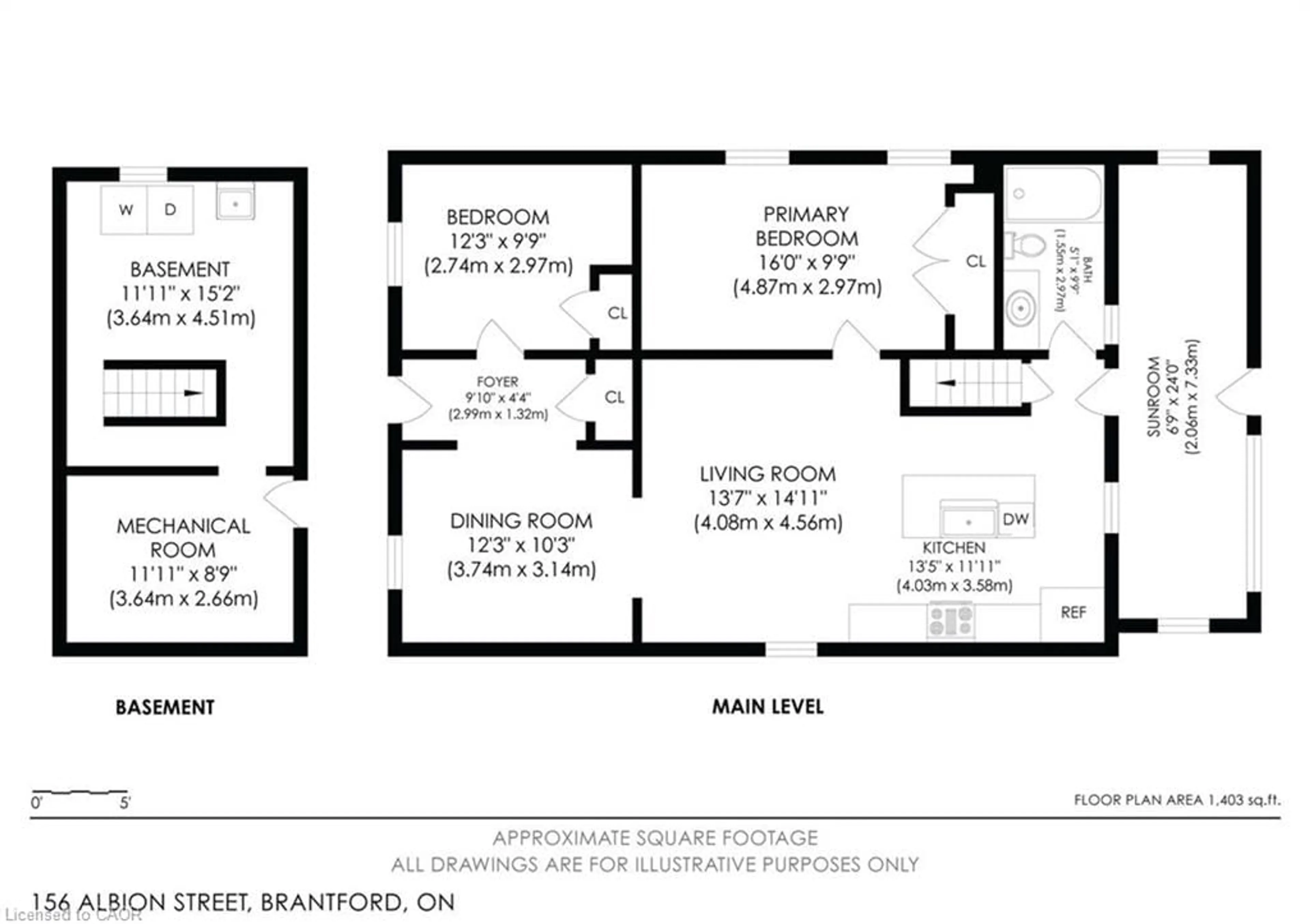 Floor plan for 156 Albion St, Brantford Ontario N3T 3M9