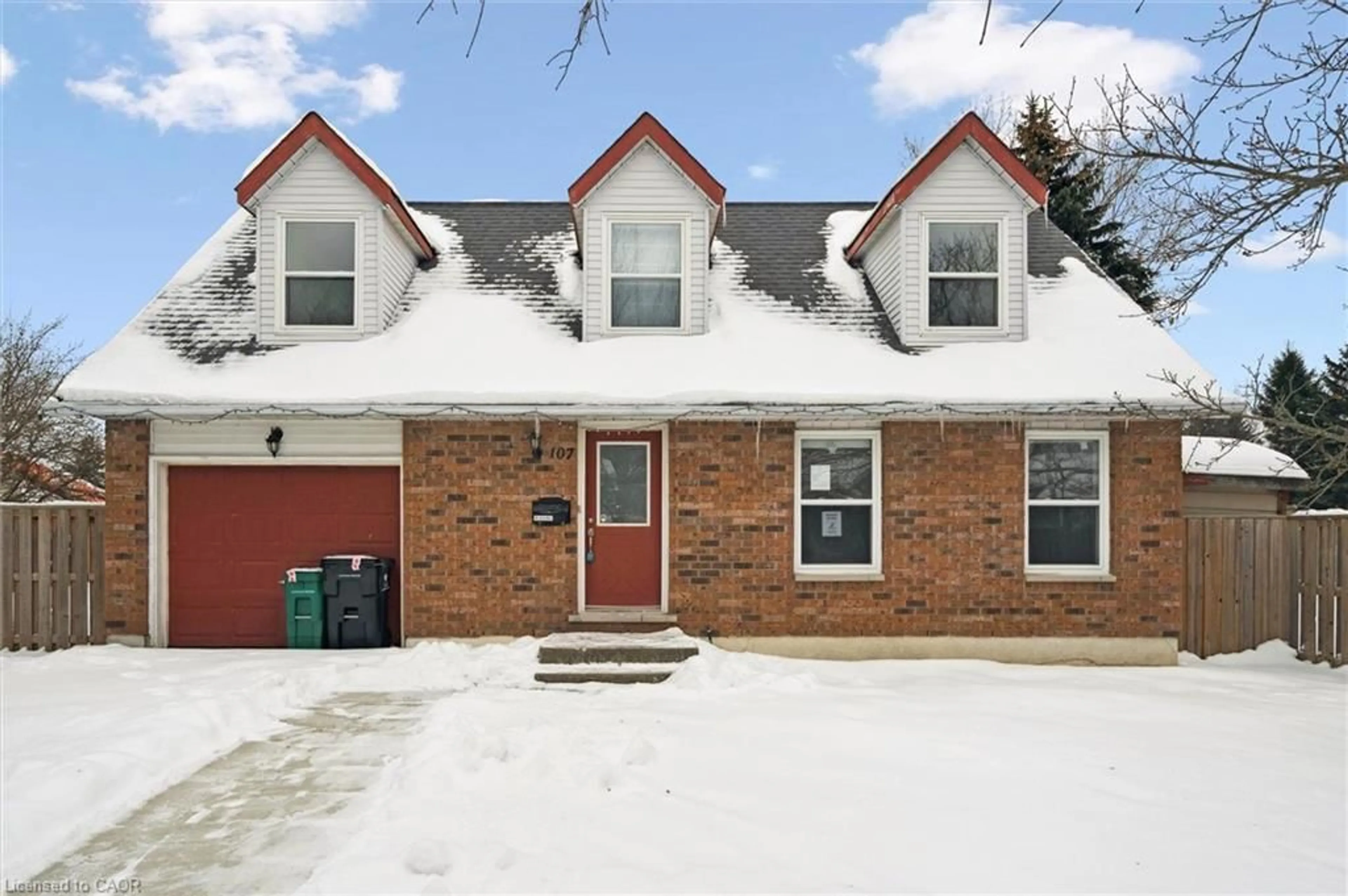 Home with brick exterior material, street for 107 Foxridge Dr, Cambridge Ontario N3C 3V7