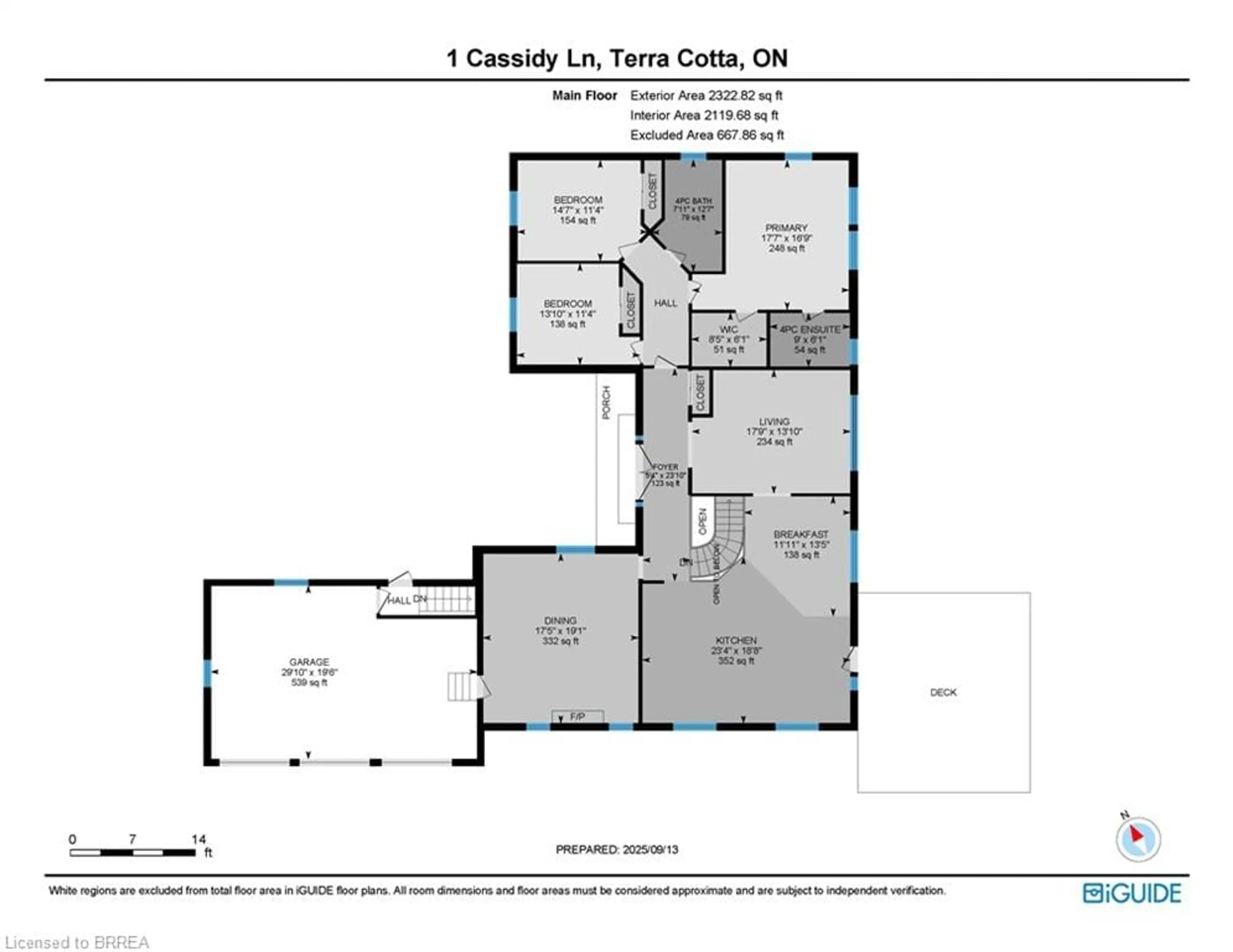 Floor plan for 1 Cassidy Lane, Terra Cotta Ontario L7C 1P5