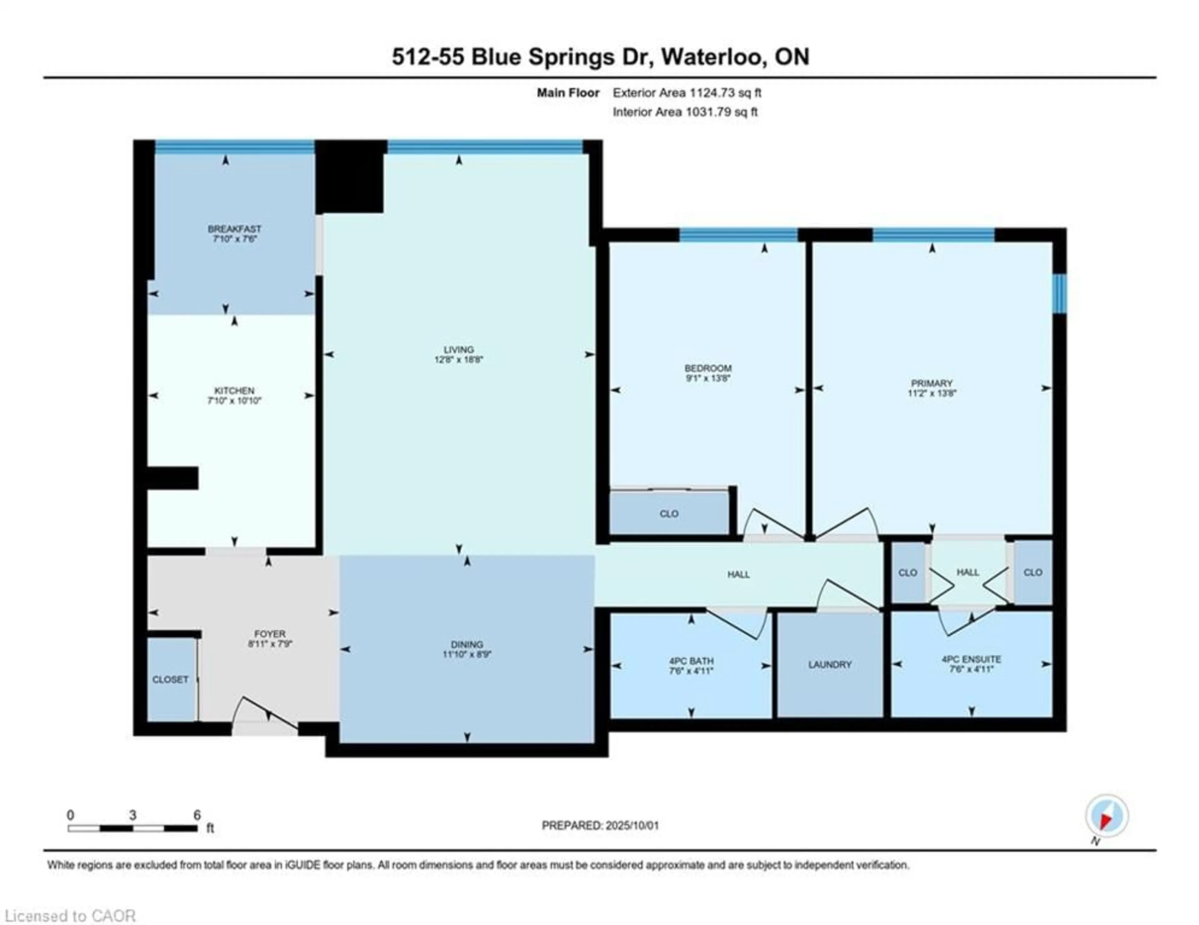Floor plan for 55 Blue Springs Dr #512, Waterloo Ontario N2J 4T3