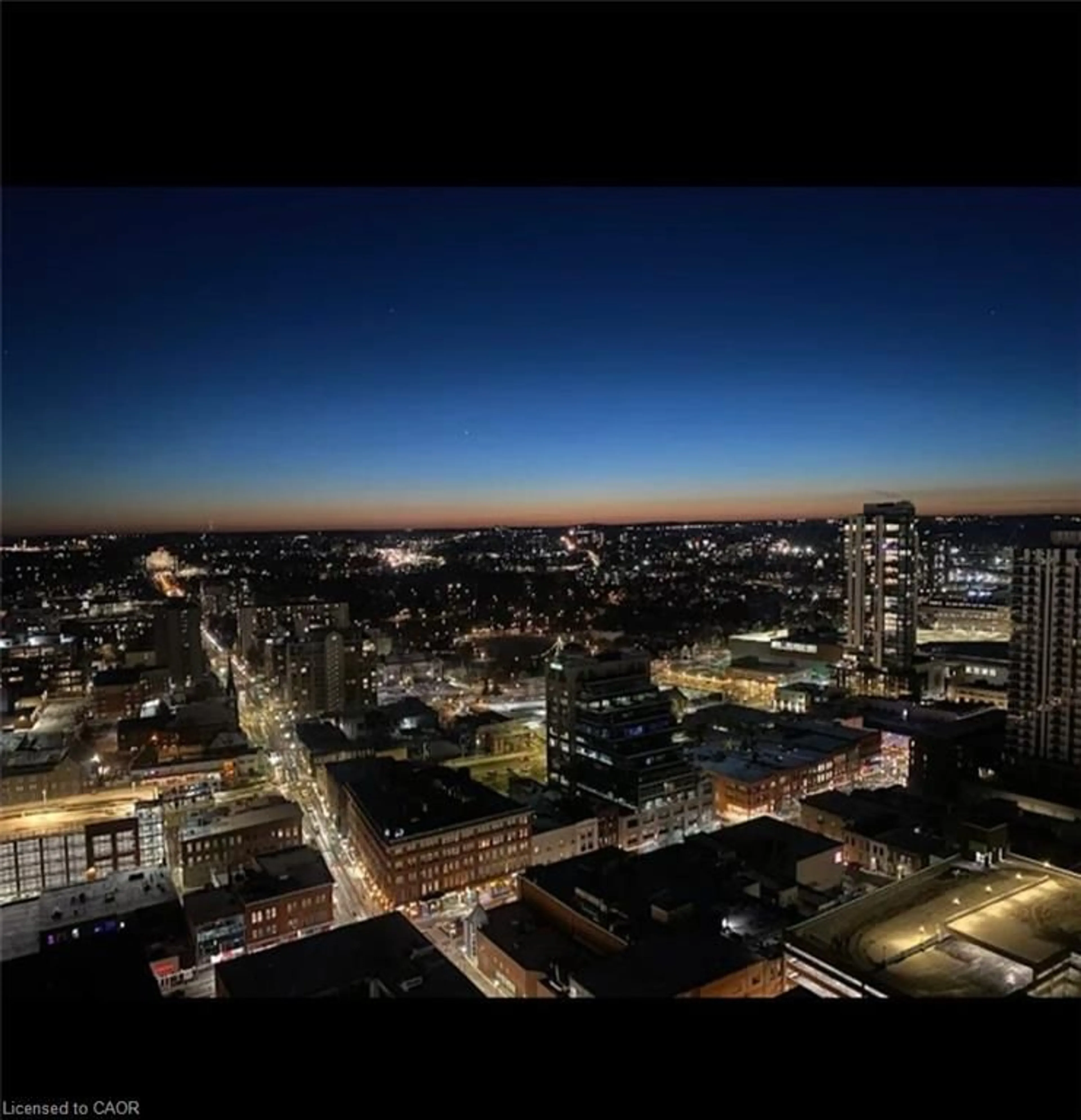 A pic from outside/outdoor area/front of a property/back of a property/a pic from drone, city buildings view from balcony for 60 Frederick St #1412, Kitchener Ontario N2H 0C7