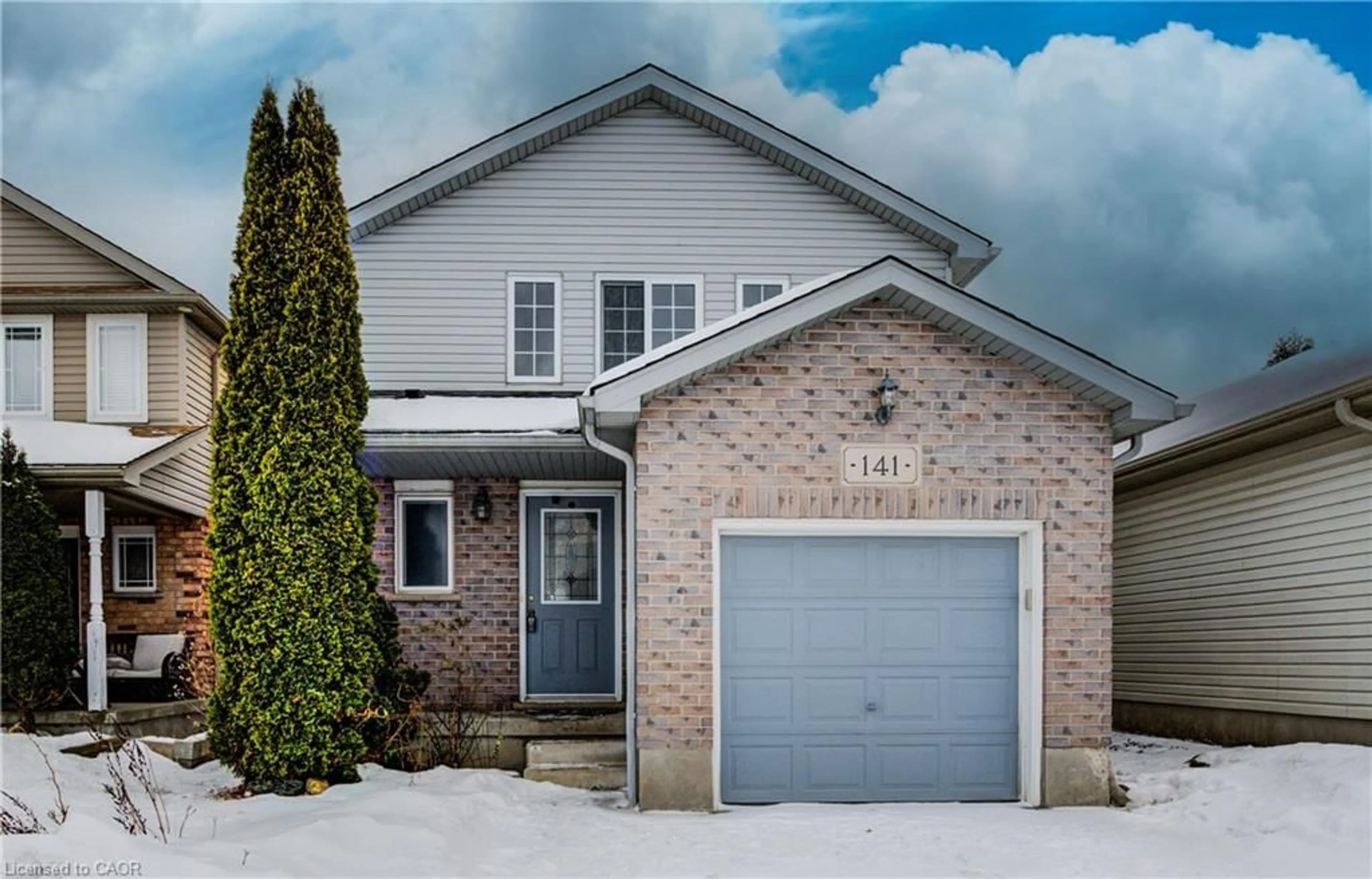 Home with brick exterior material, street for 141 Mountain Laurel Cres, Kitchener Ontario N2E 3T9