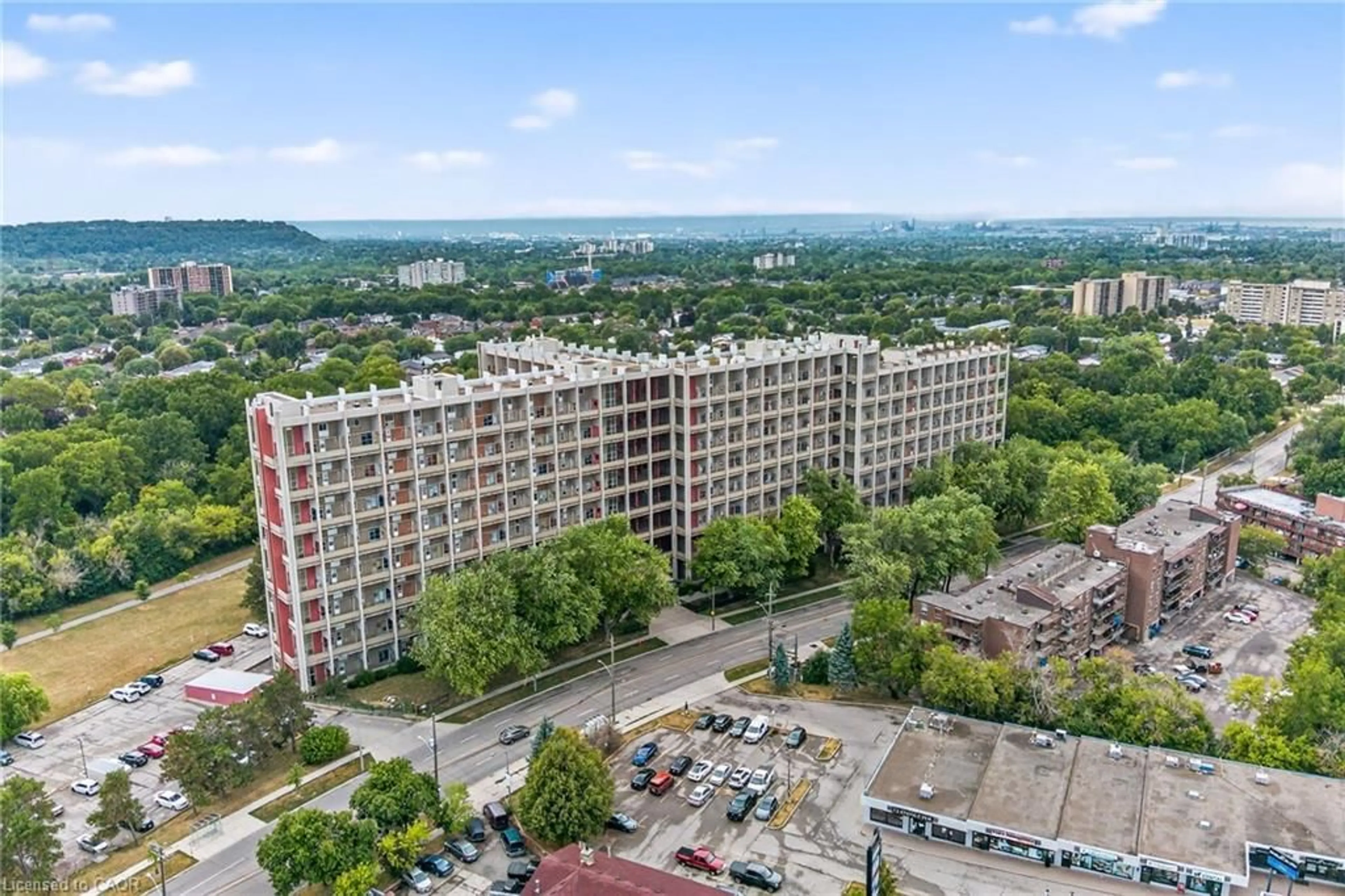 A pic from outside/outdoor area/front of a property/back of a property/a pic from drone, city buildings view from balcony for 350 Quigley Rd #320, Hamilton Ontario L8K 5N2