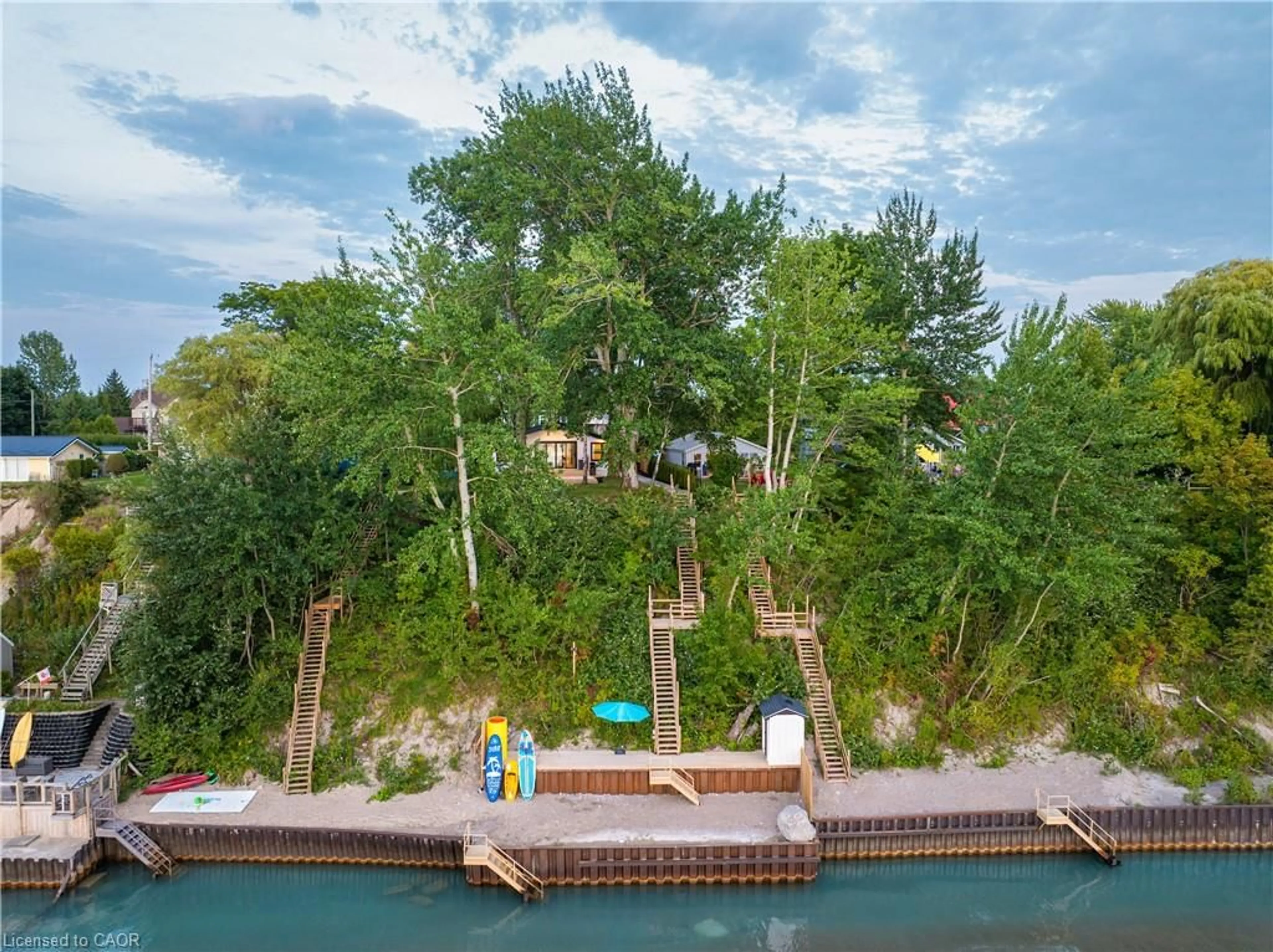 A pic from outside/outdoor area/front of a property/back of a property/a pic from drone, water/lake/river/ocean view for 71865 Sunview Ave, Dashwood Ontario N0M 1N0