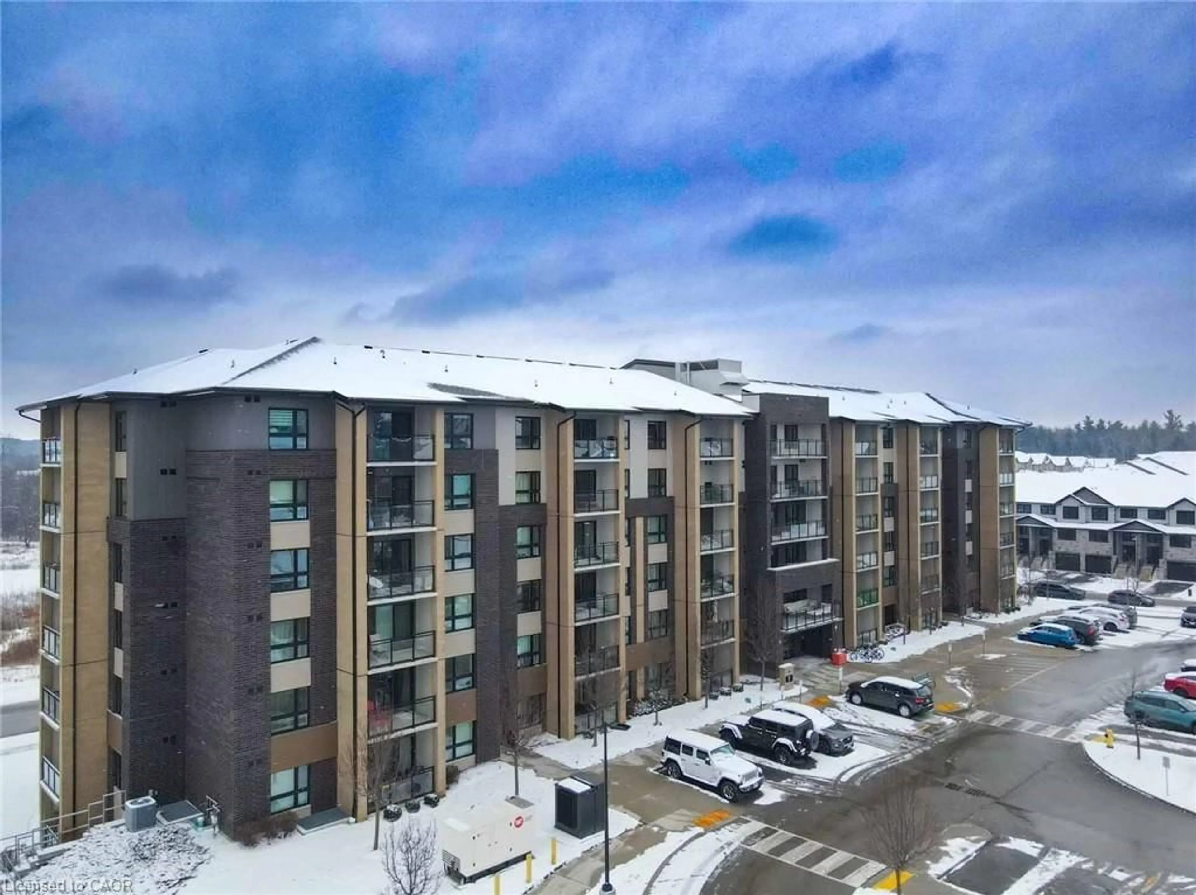 A pic from outside/outdoor area/front of a property/back of a property/a pic from drone, city buildings view from balcony for 7 Kay Cres #107, Guelph Ontario N1L 0L9