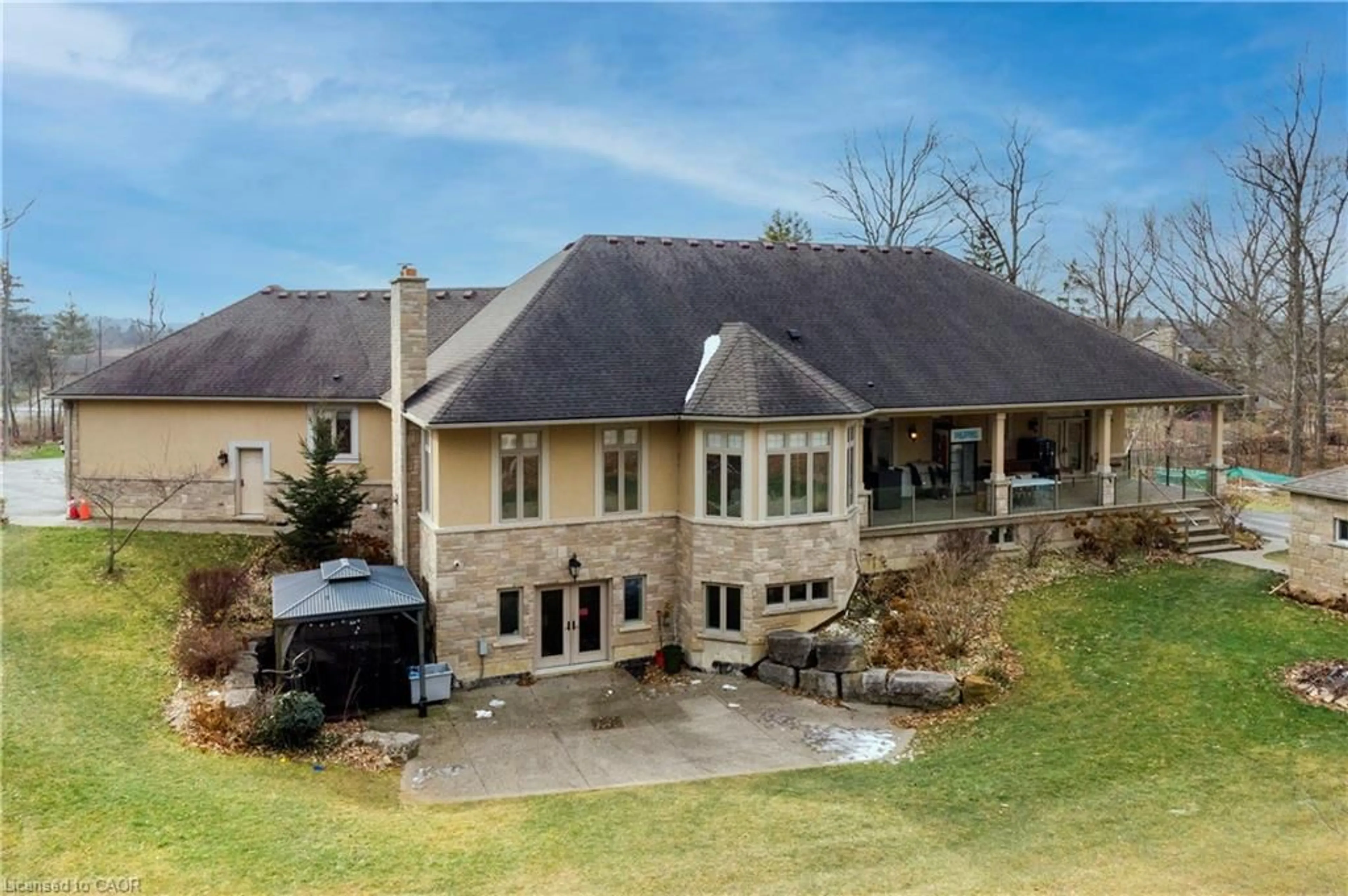 A pic from outside/outdoor area/front of a property/back of a property/a pic from drone, unknown for 340 Golf Club Rd, Hannon Ontario L0R 1P0