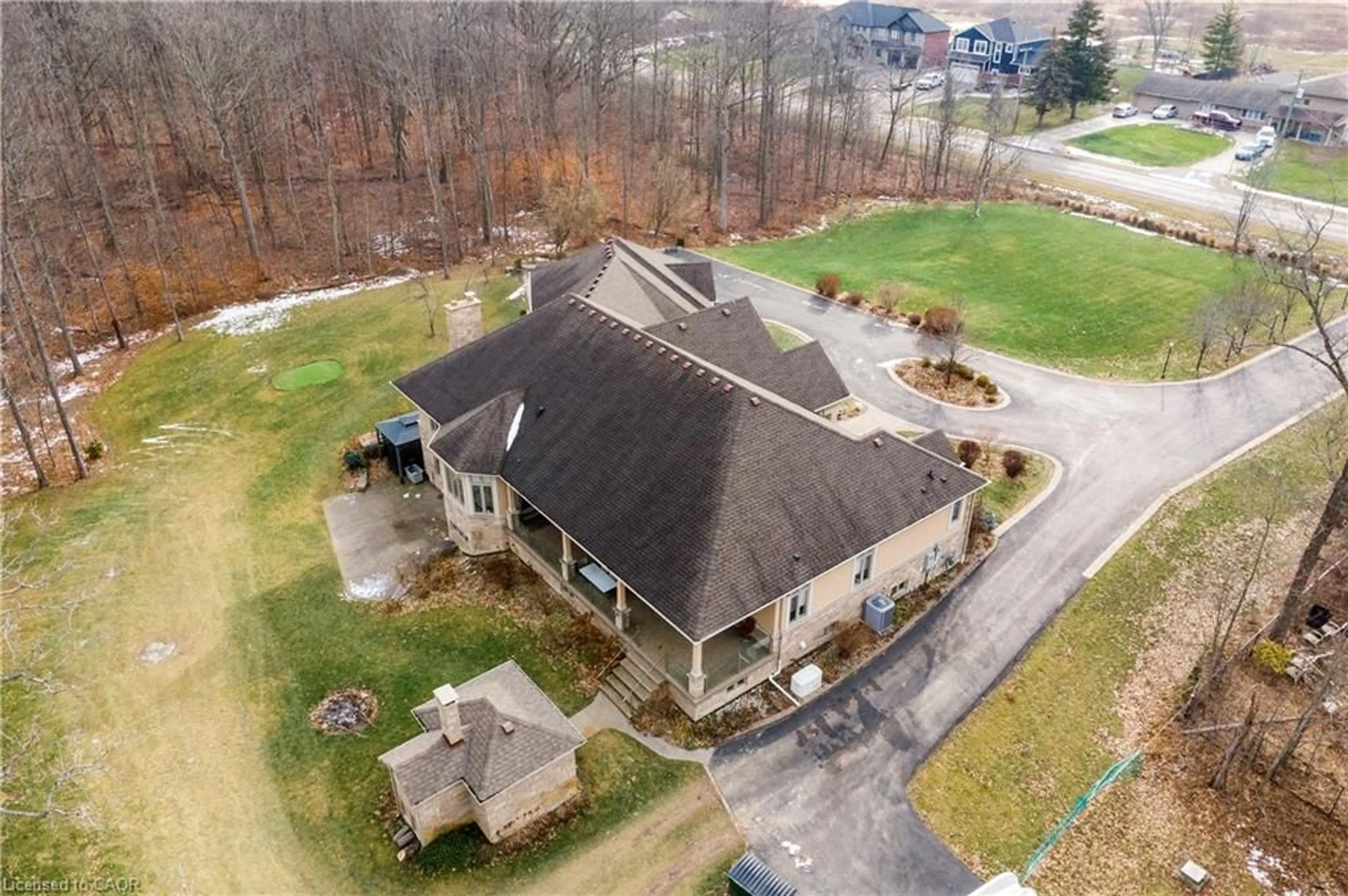 A pic from outside/outdoor area/front of a property/back of a property/a pic from drone, unknown for 340 Golf Club Rd, Hannon Ontario L0R 1P0
