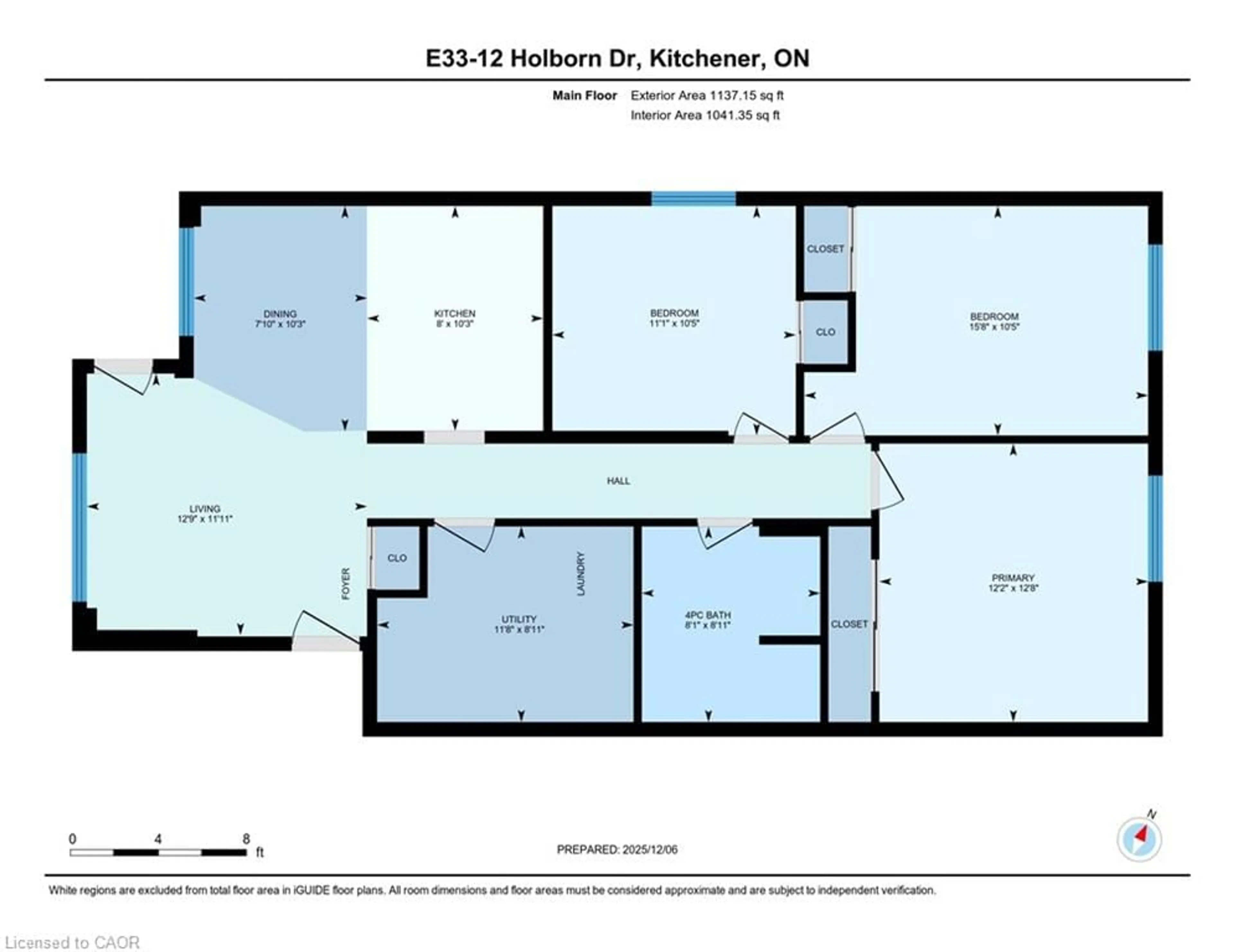 Floor plan for 12 Holborn Dr #E33, Kitchener Ontario N2A 0A4