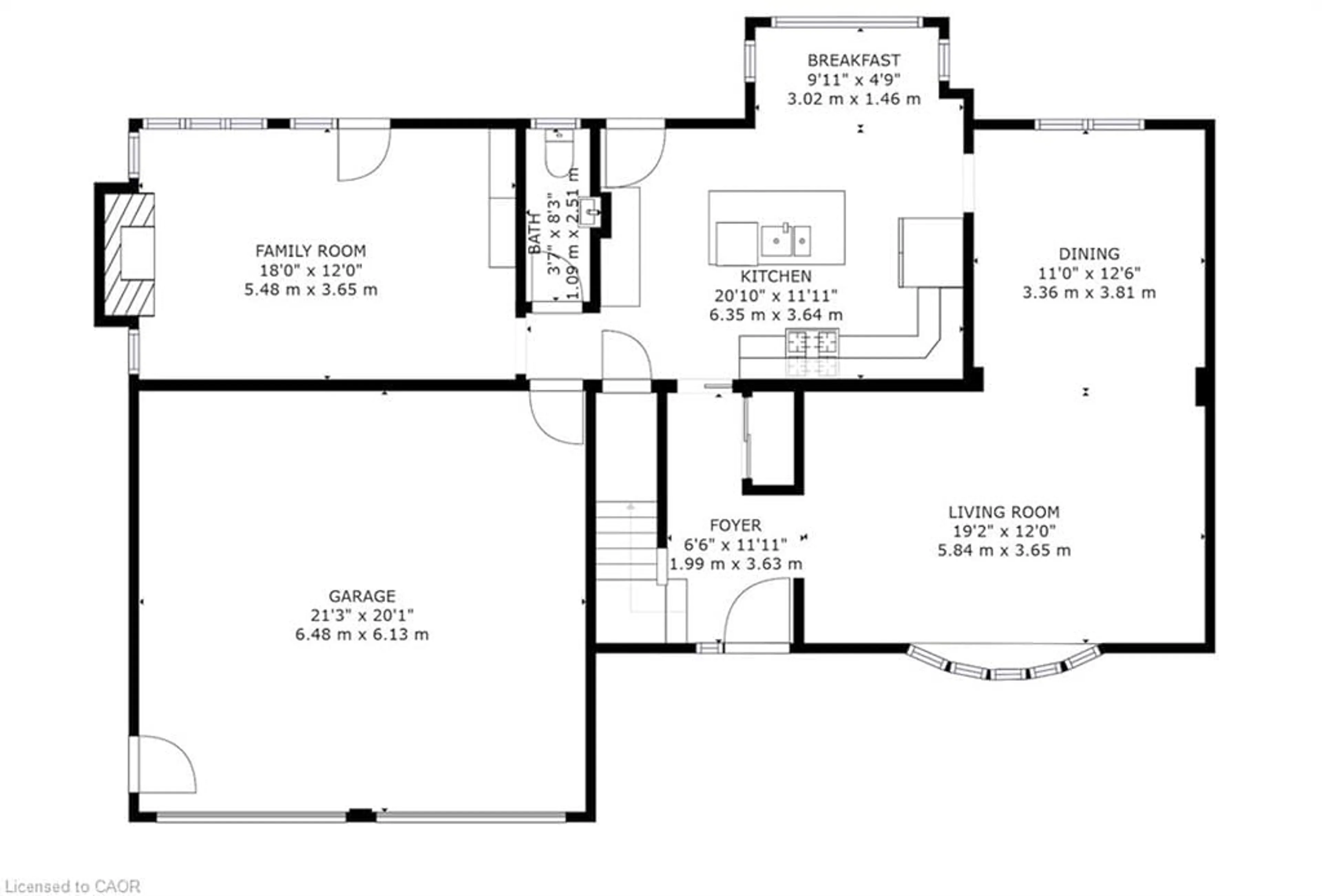 Floor plan for 18 Pittsford Close, Waterloo Ontario N2K 1V6