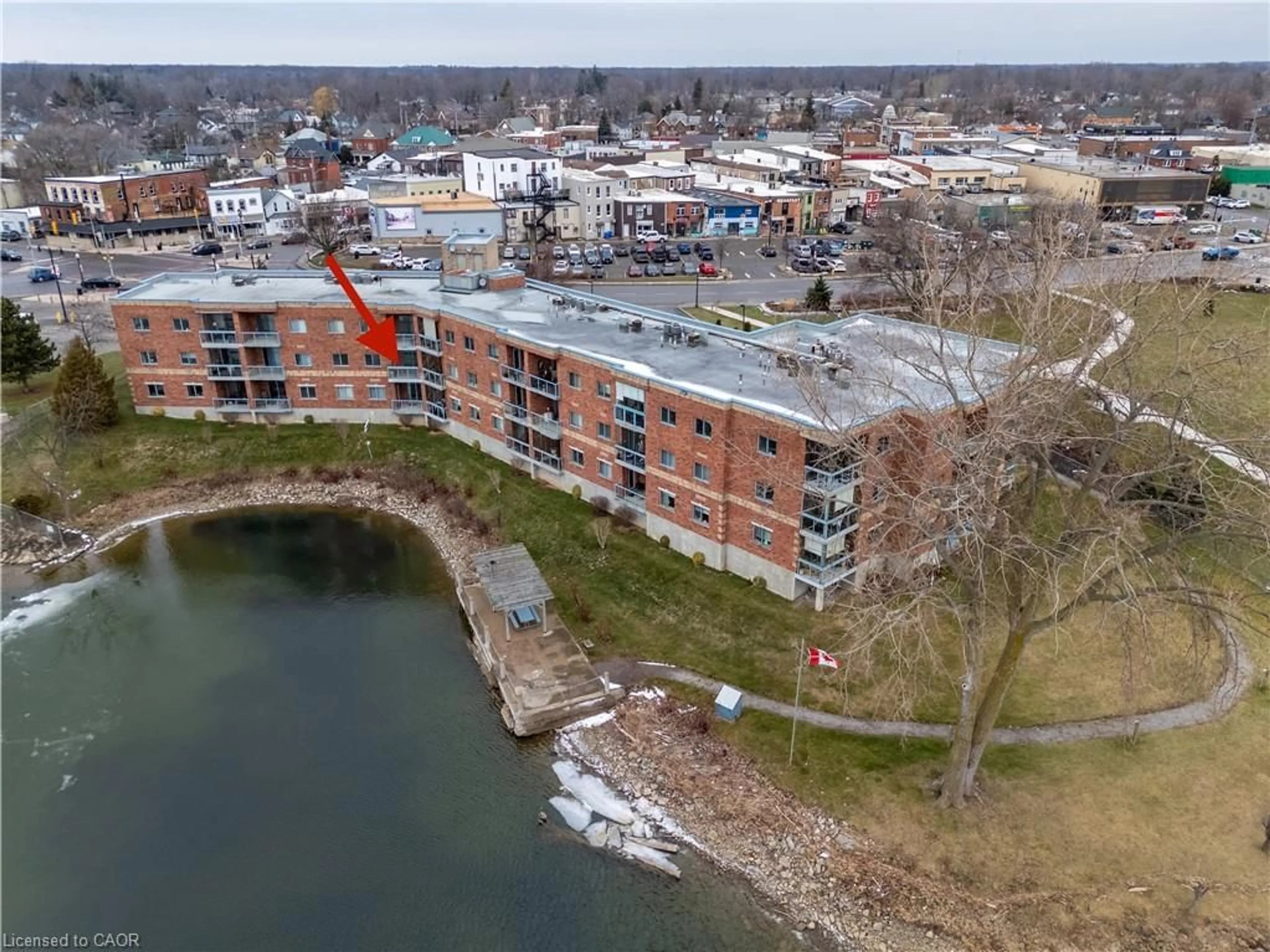A pic from outside/outdoor area/front of a property/back of a property/a pic from drone, water/lake/river/ocean view for 210 Main St #203, Dunnville Ontario N1A 3G7