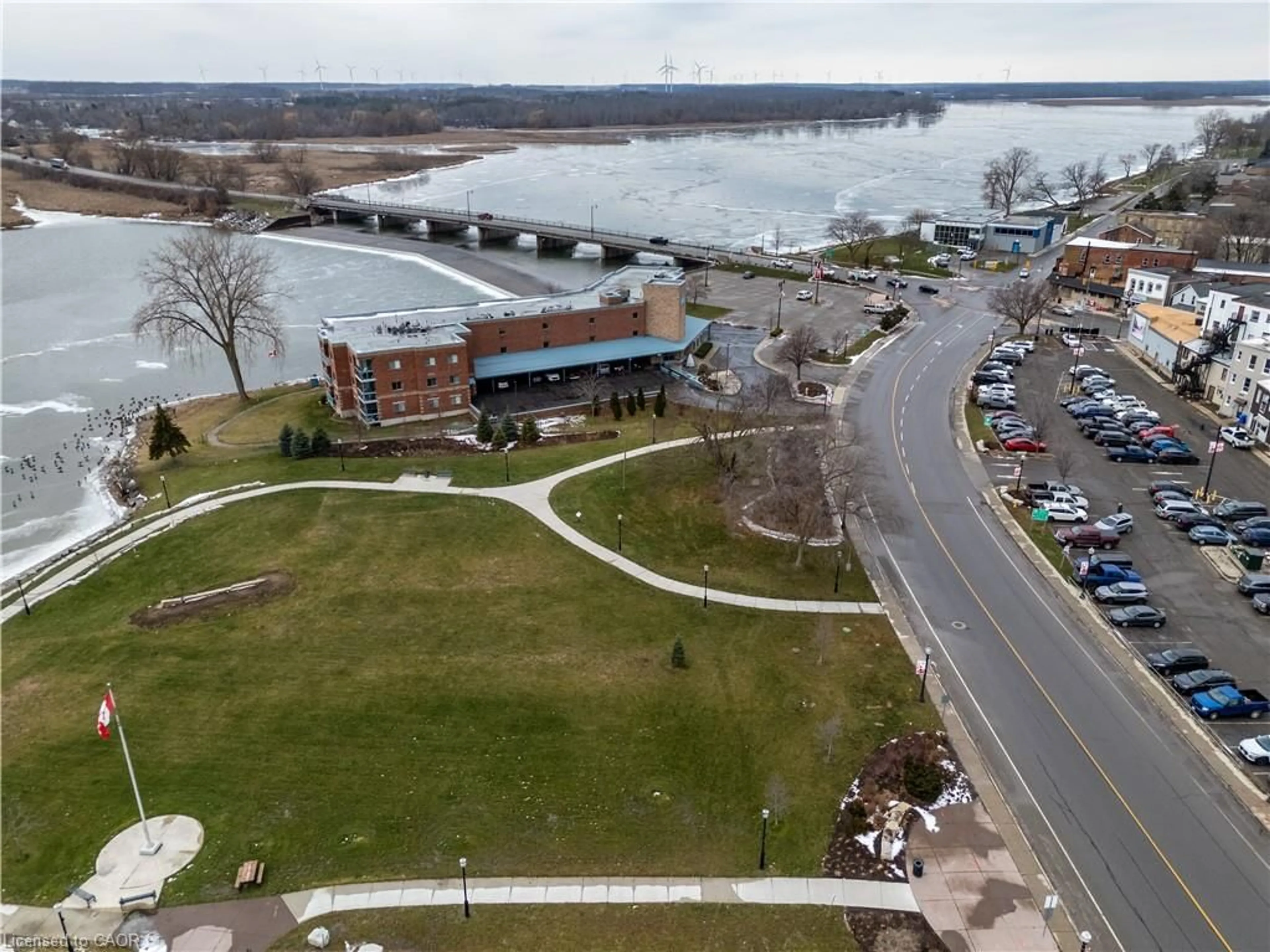 A pic from outside/outdoor area/front of a property/back of a property/a pic from drone, water/lake/river/ocean view for 210 Main St #203, Dunnville Ontario N1A 3G7