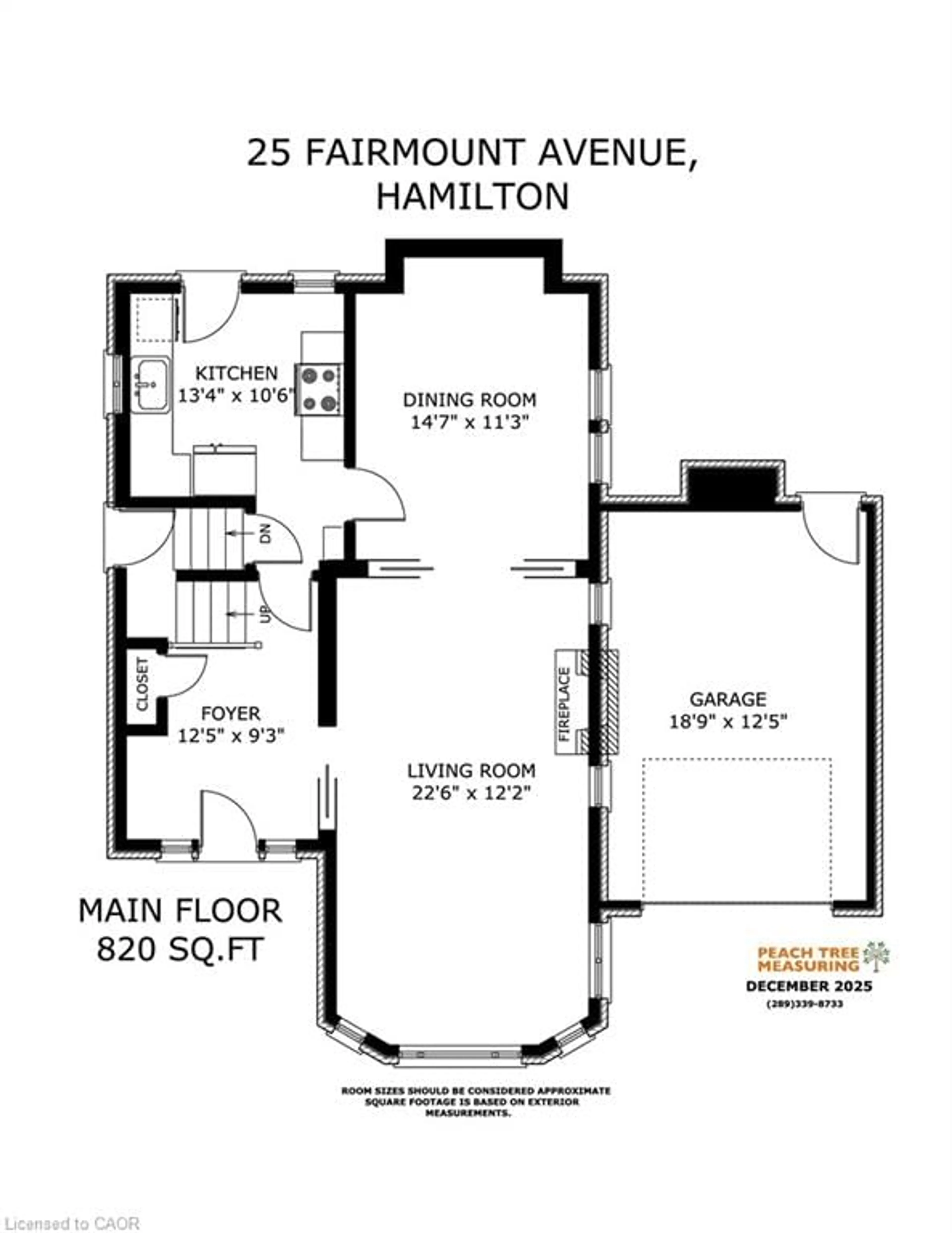 Floor plan for 25 Fairmount Ave, Hamilton Ontario L8P 3Z4
