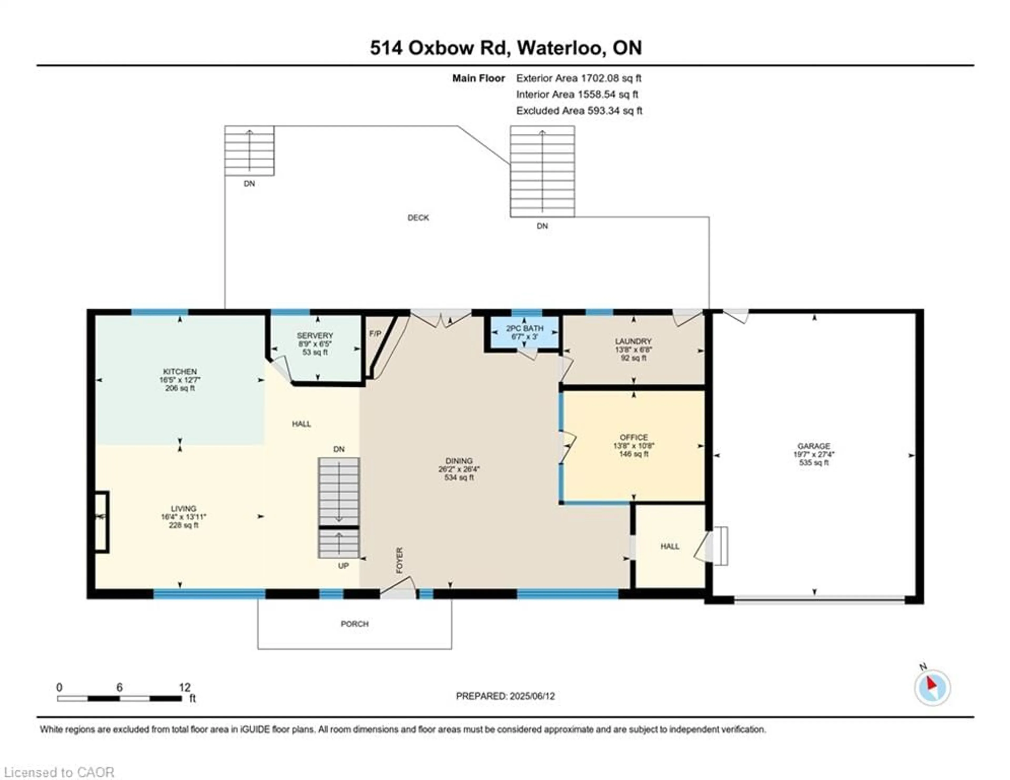 Floor plan for 514 Oxbow Rd, Waterloo Ontario N2K 1Y6