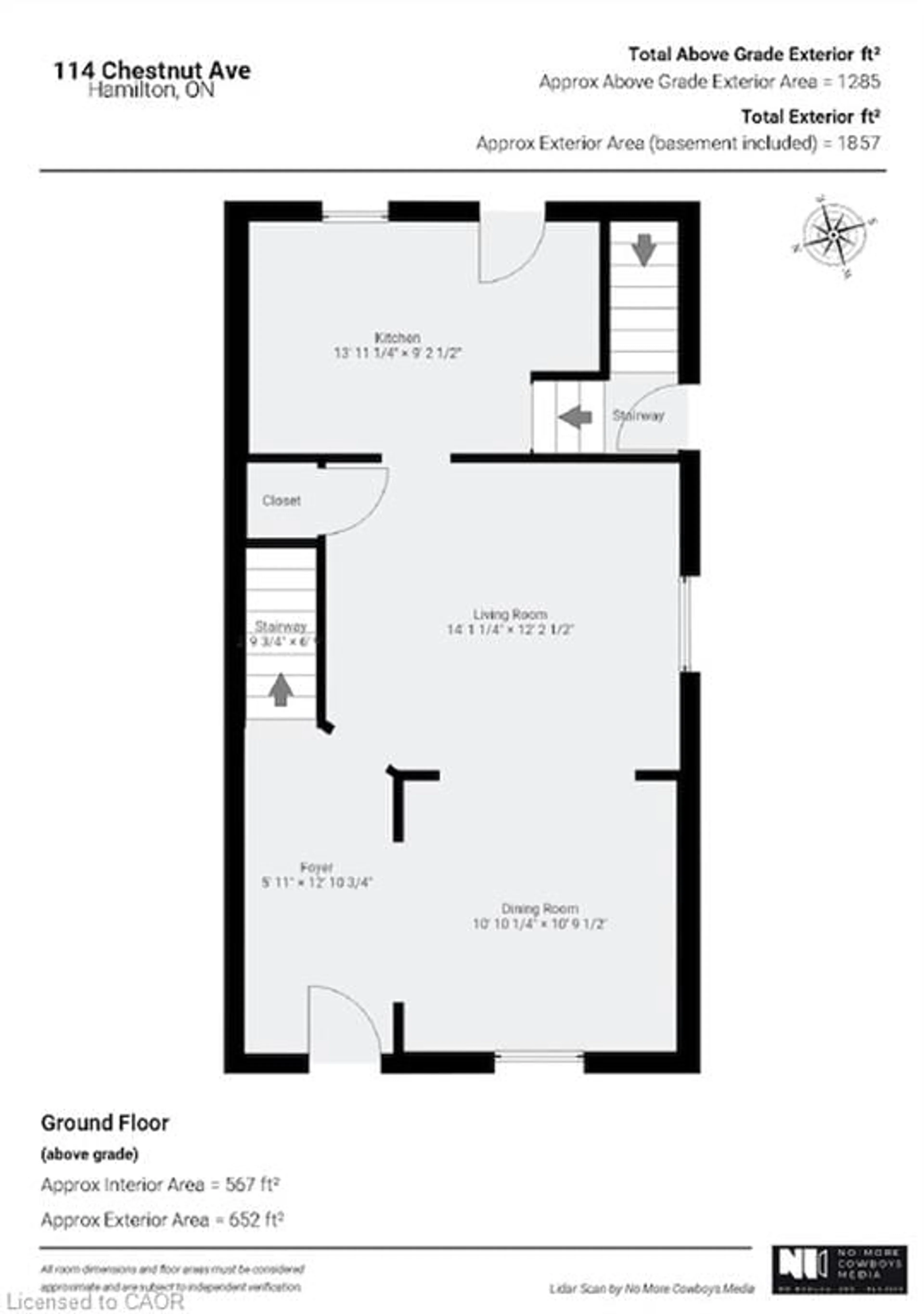 Floor plan for 114 Chestnut Ave, Hamilton Ontario L8L 6K9