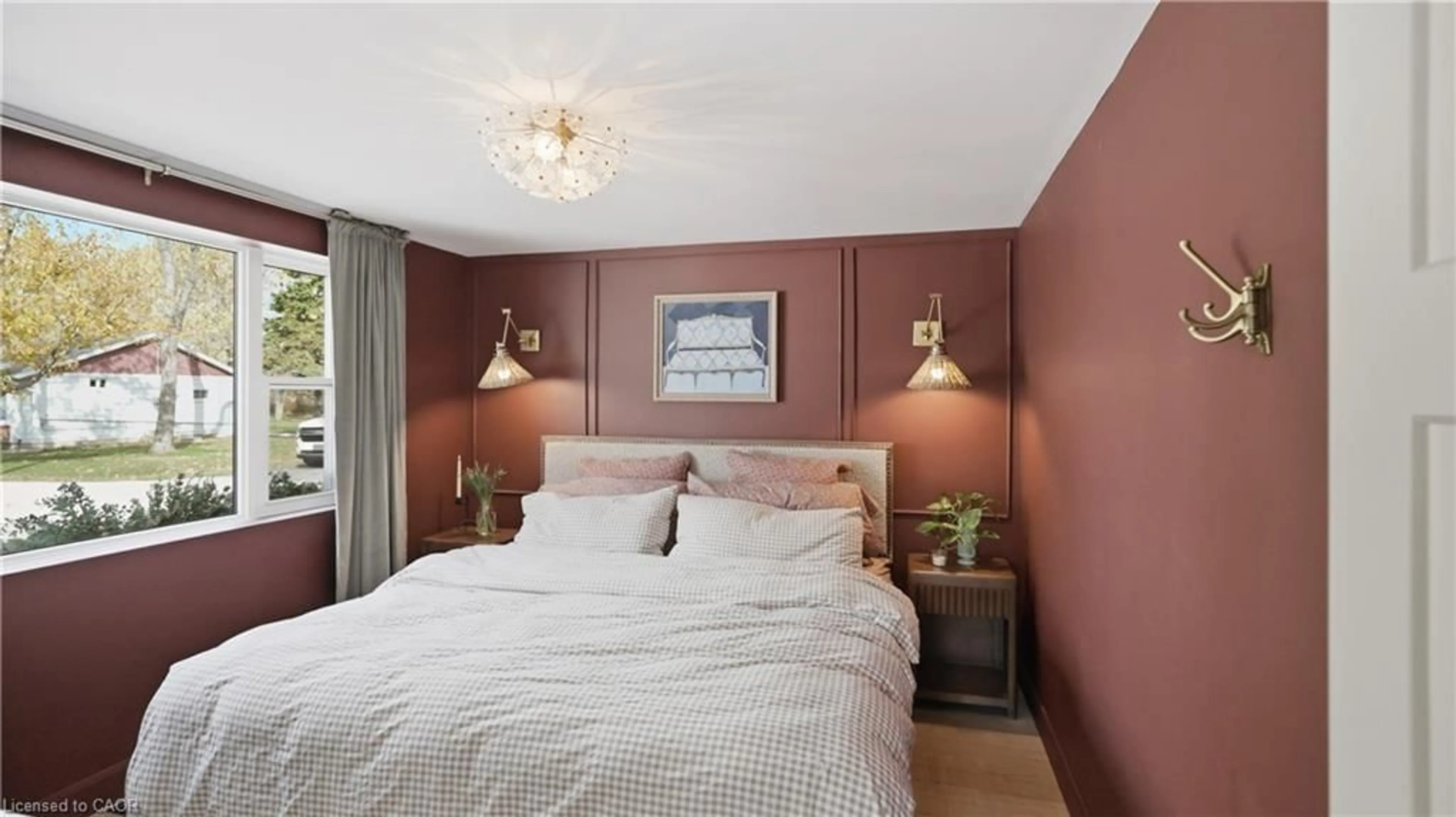 Bedroom with bed, wood/laminate floor for 5 Lees Line, Lowbanks Ontario N0A 1K0