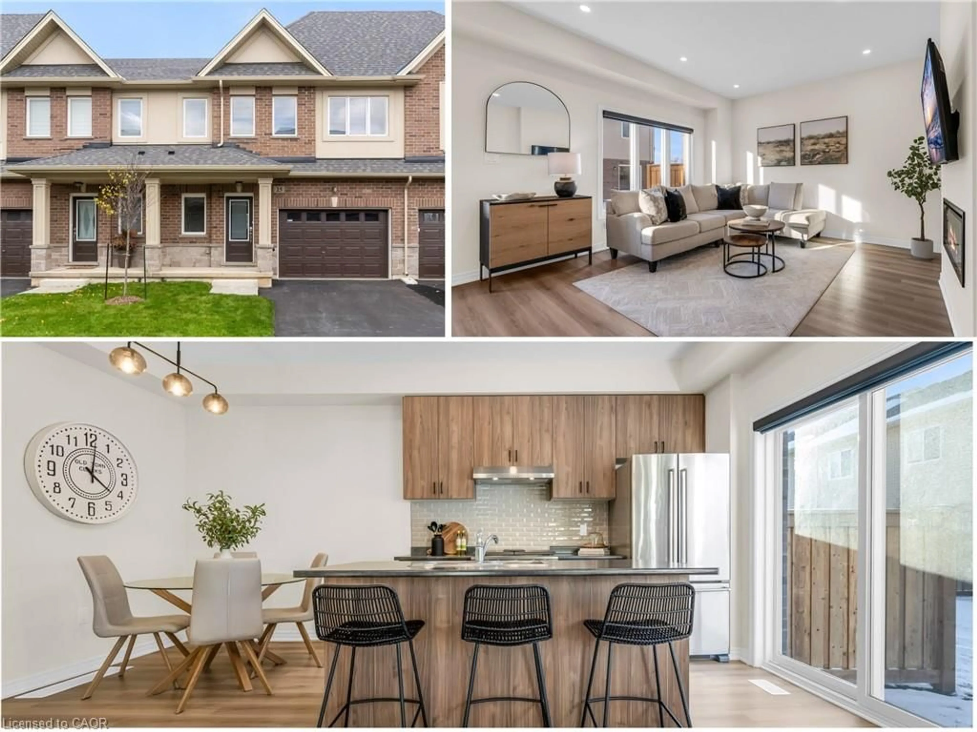 Open concept kitchen, wood/laminate floor for 205 Thames Way #25, Mount Hope Ontario L0R 1W0