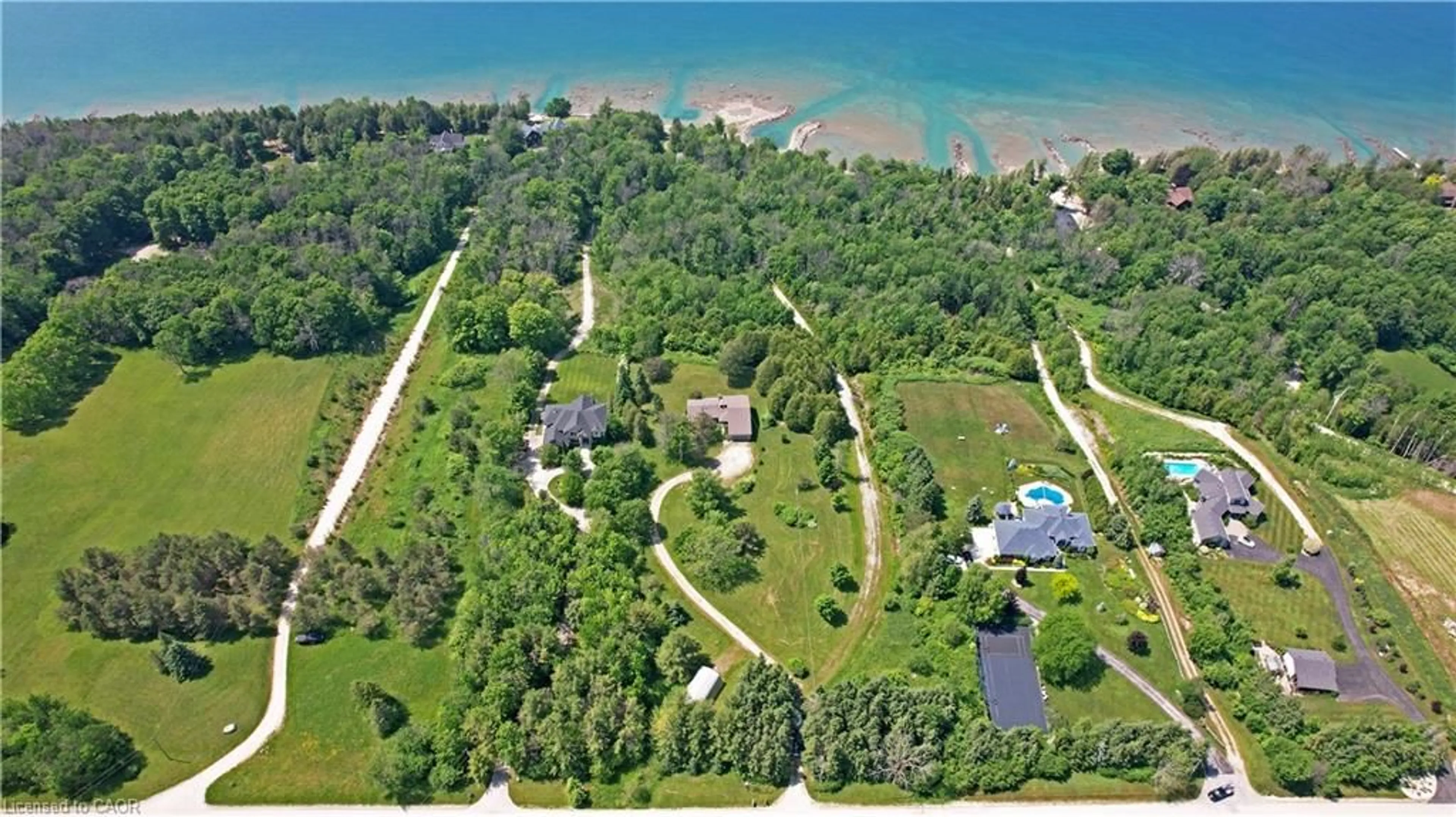 A pic from outside/outdoor area/front of a property/back of a property/a pic from drone, water/lake/river/ocean view for 350320 Concession A, Meaford Municipality Ontario N0H 1B0