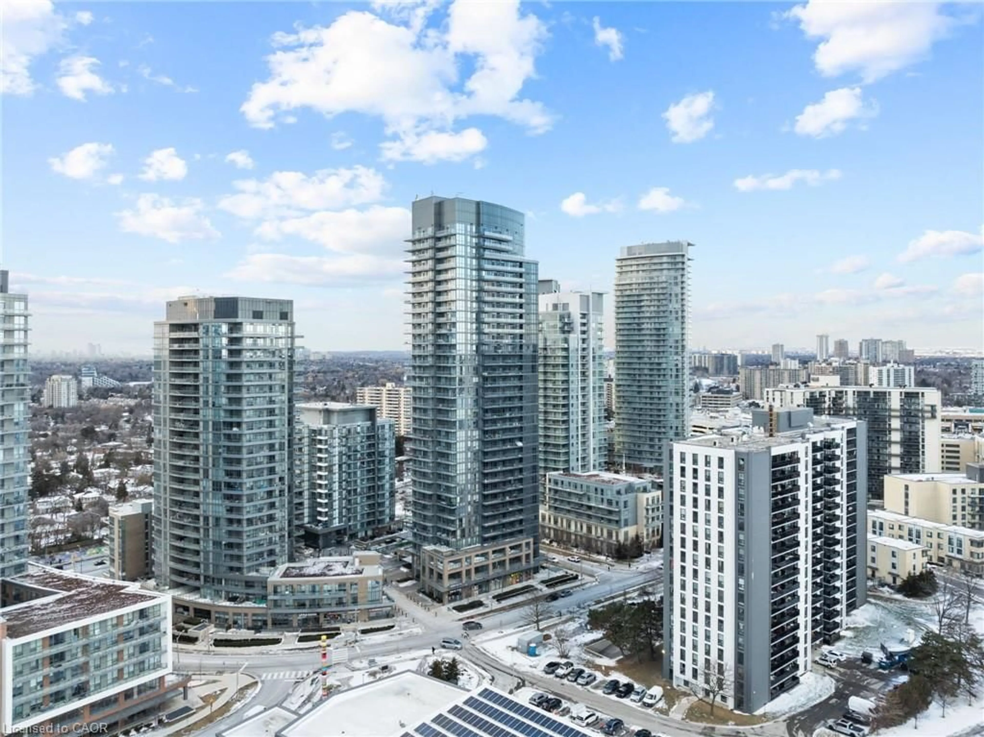 A pic from outside/outdoor area/front of a property/back of a property/a pic from drone, city buildings view from balcony for 56 Forest Manor Rd #1010, North York Ontario M2J 0E5