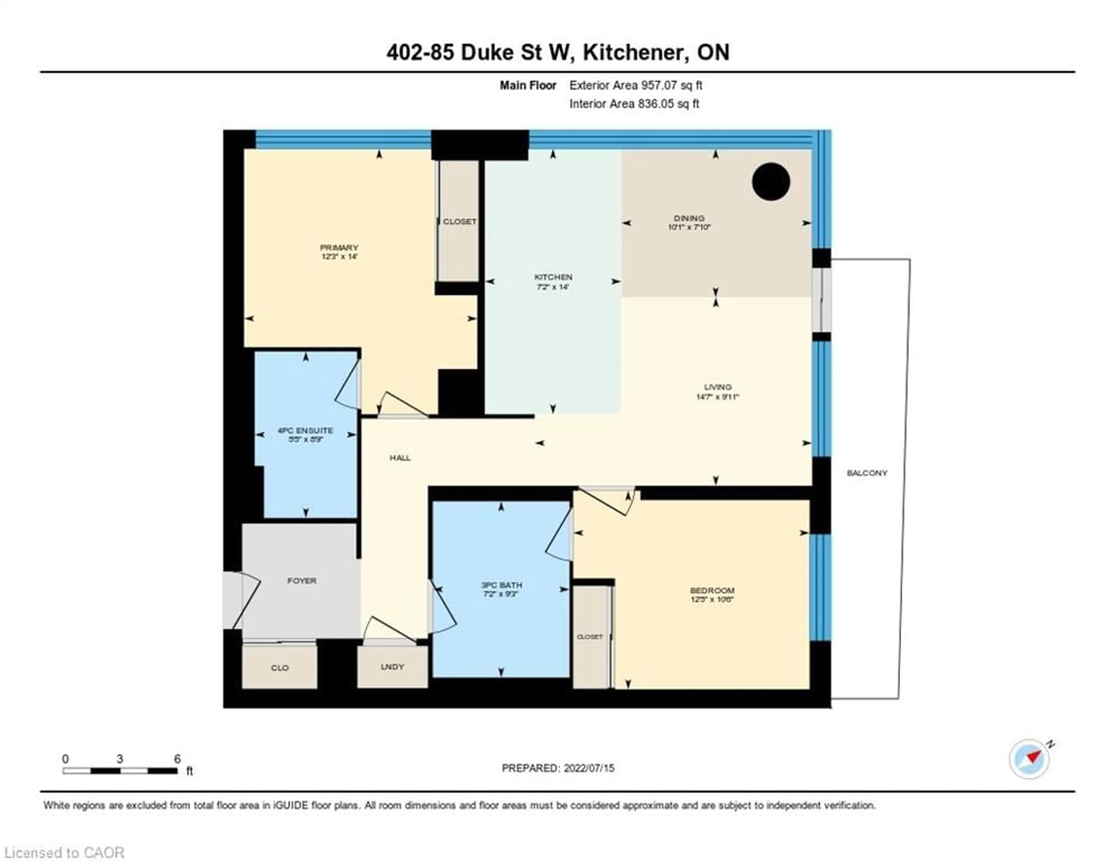 Floor plan for 85 Duke St #402, Kitchener Ontario N2G 1A6