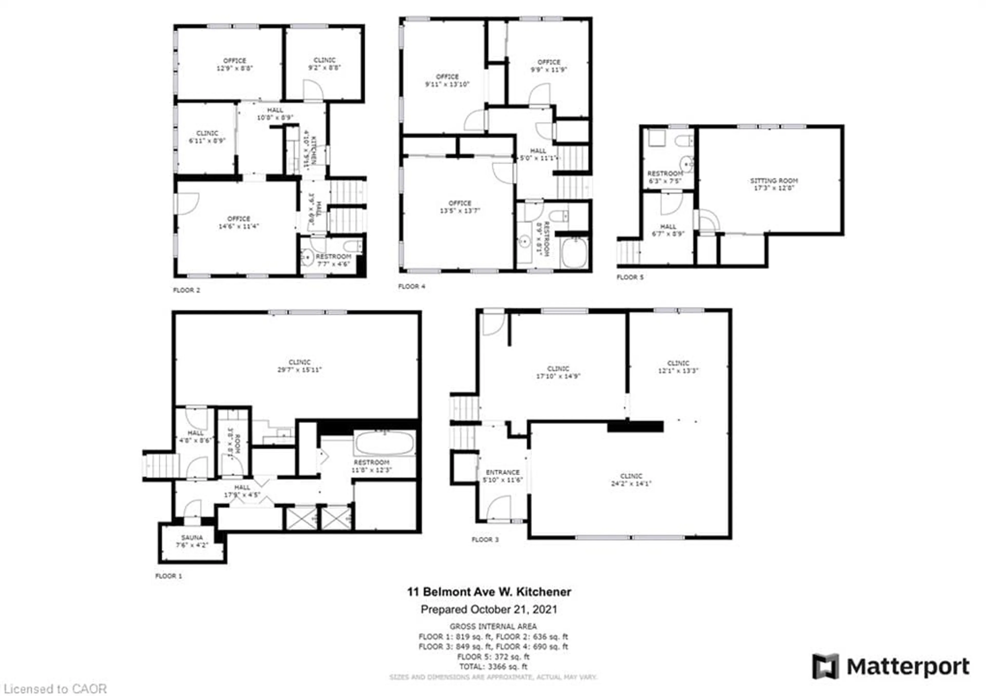 Floor plan for 11 Belmont Ave, Kitchener Ontario N2M 1L2