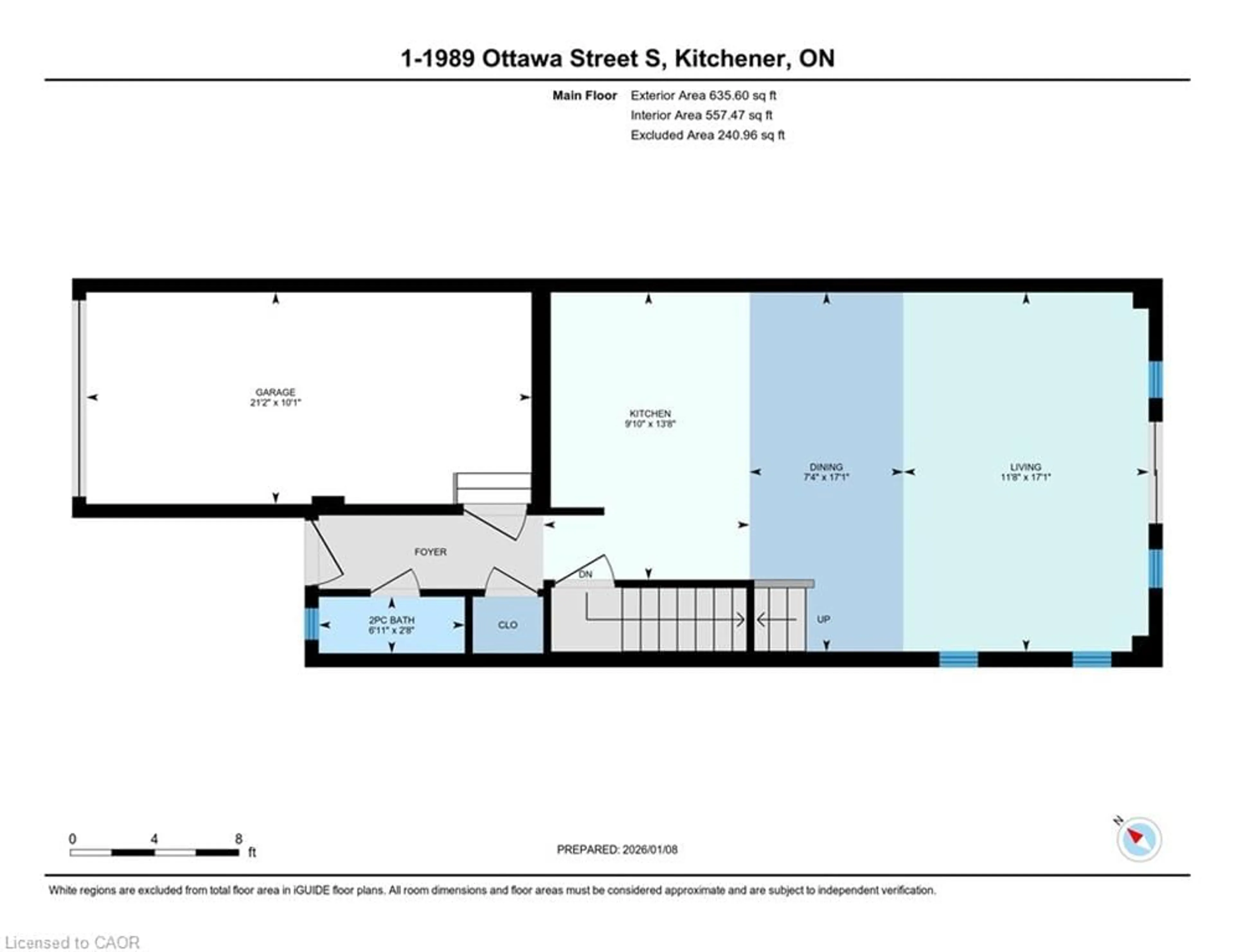 Floor plan for 1989 Ottawa St #1, Kitchener Ontario N2E 0G7