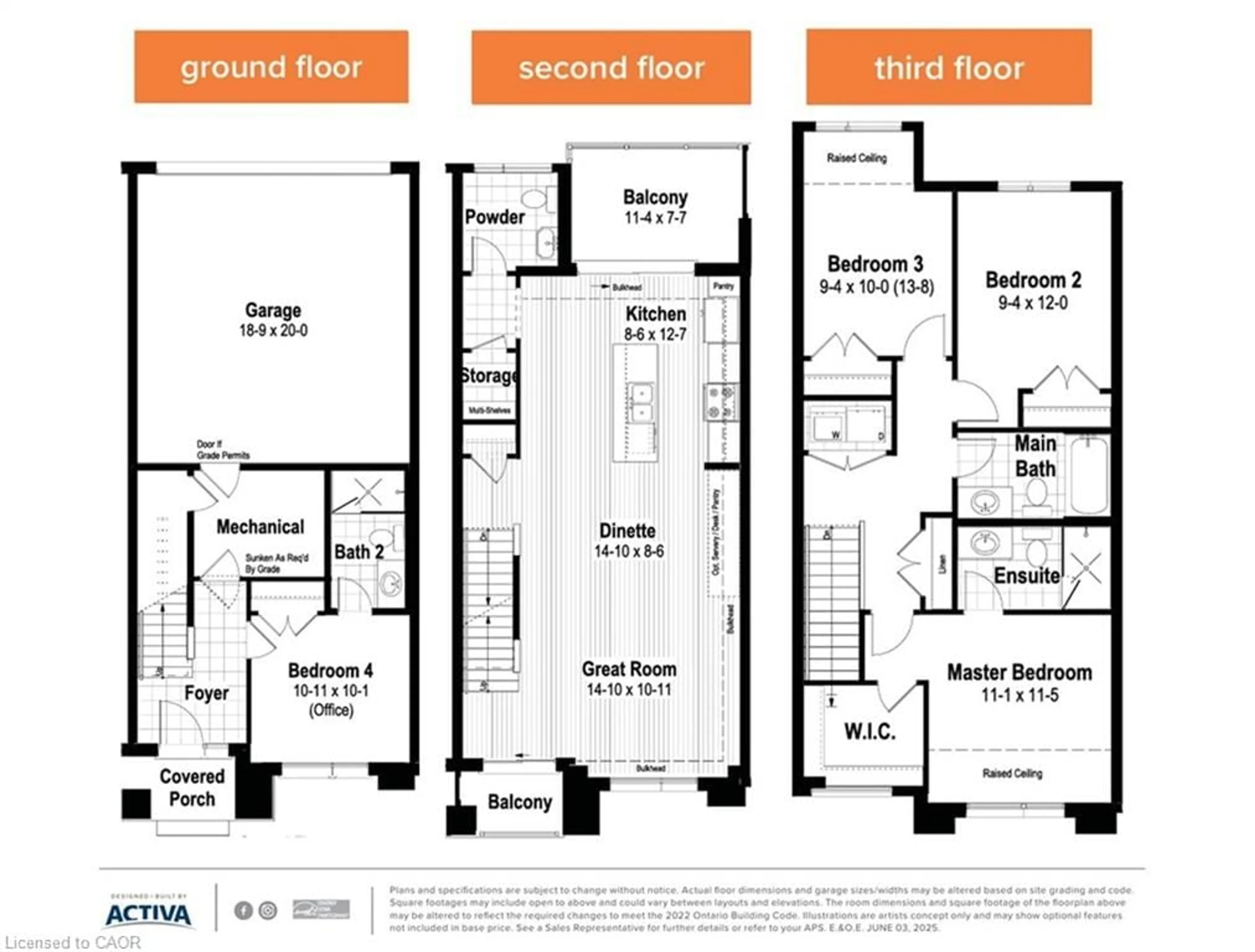 Floor plan for 271 Grey Silo Rd #67, Waterloo Ontario N2K 0E9