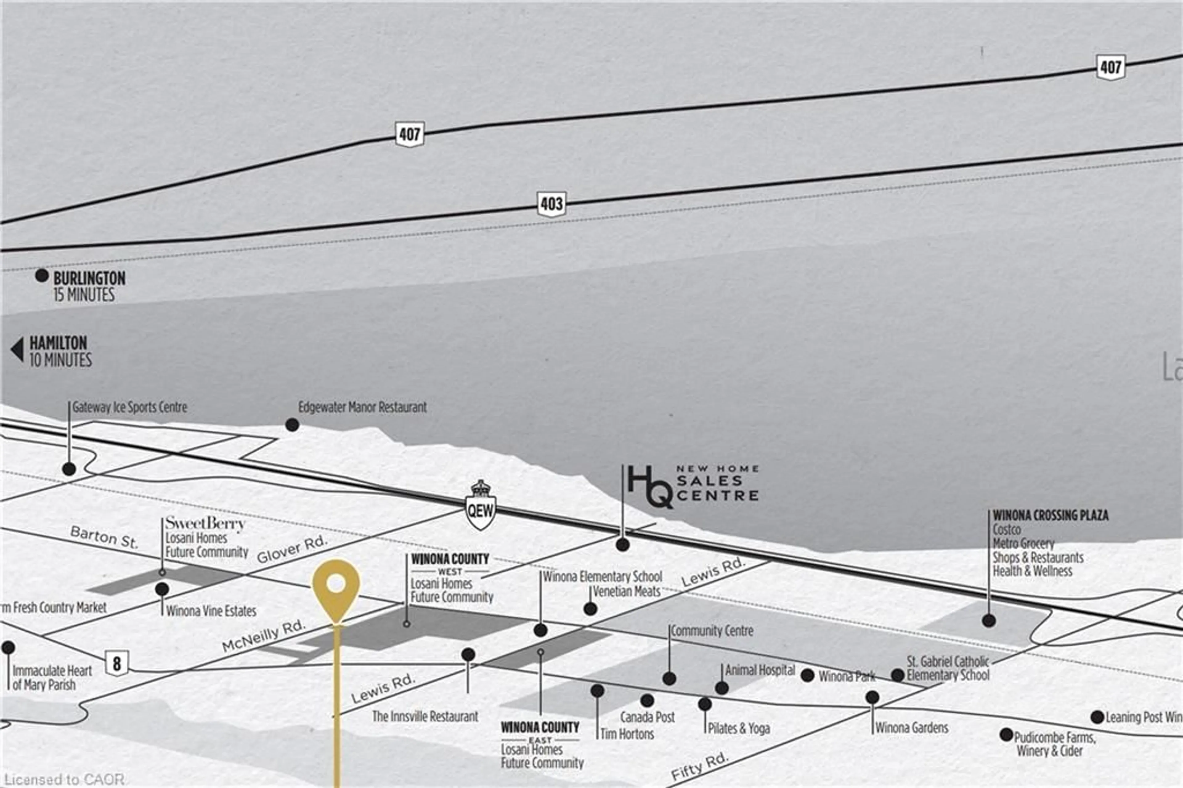 Picture of a map for 268 Mcneilly Rd, Stoney Creek Ontario L8E 5H2