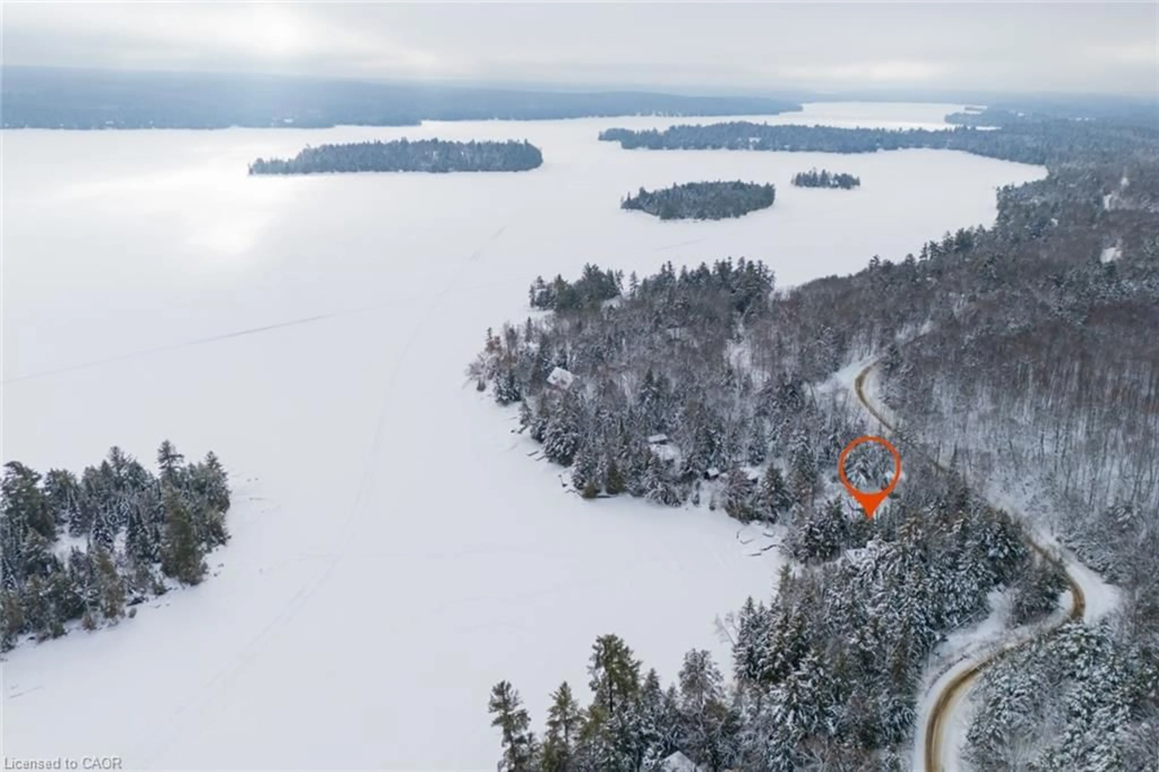 A pic from outside/outdoor area/front of a property/back of a property/a pic from drone, water/lake/river/ocean view for 5789 Kennisis Lake Rd, Haliburton Ontario K0M 1M0