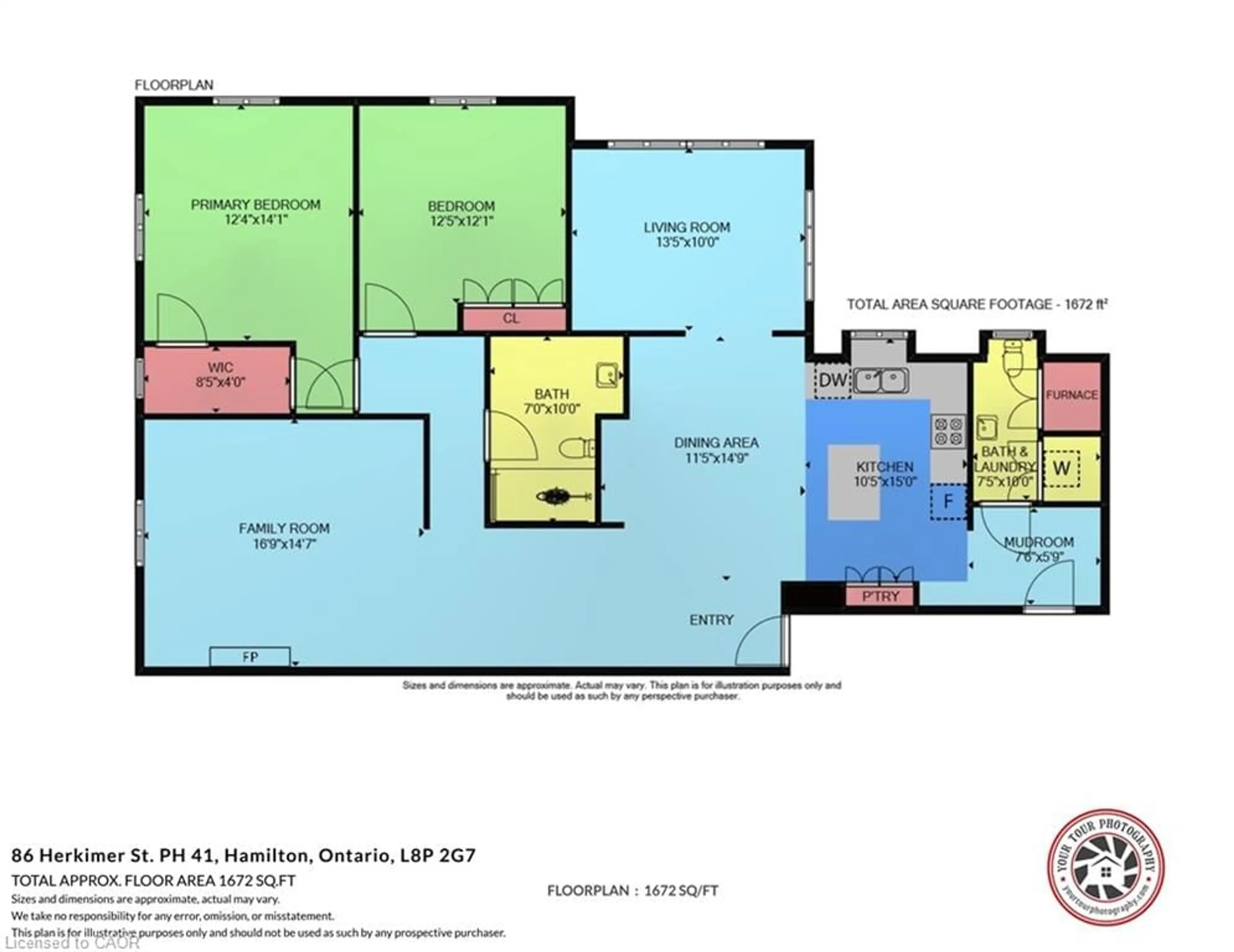 Floor plan for 86 Herkimer St #PH41, Hamilton Ontario L8P 2G7