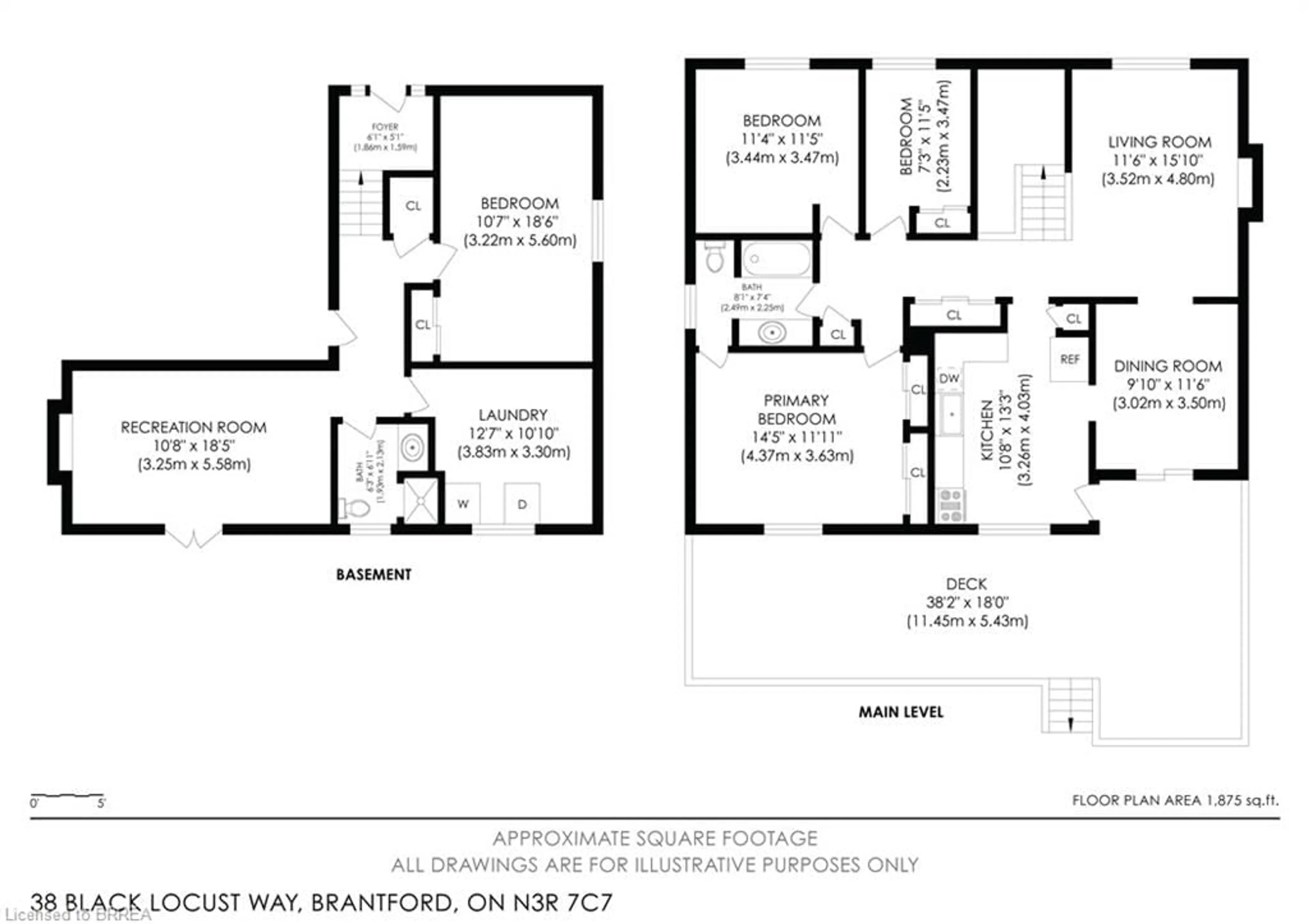 Floor plan for 38 Black Locust Way, Brantford Ontario N3R 7C7