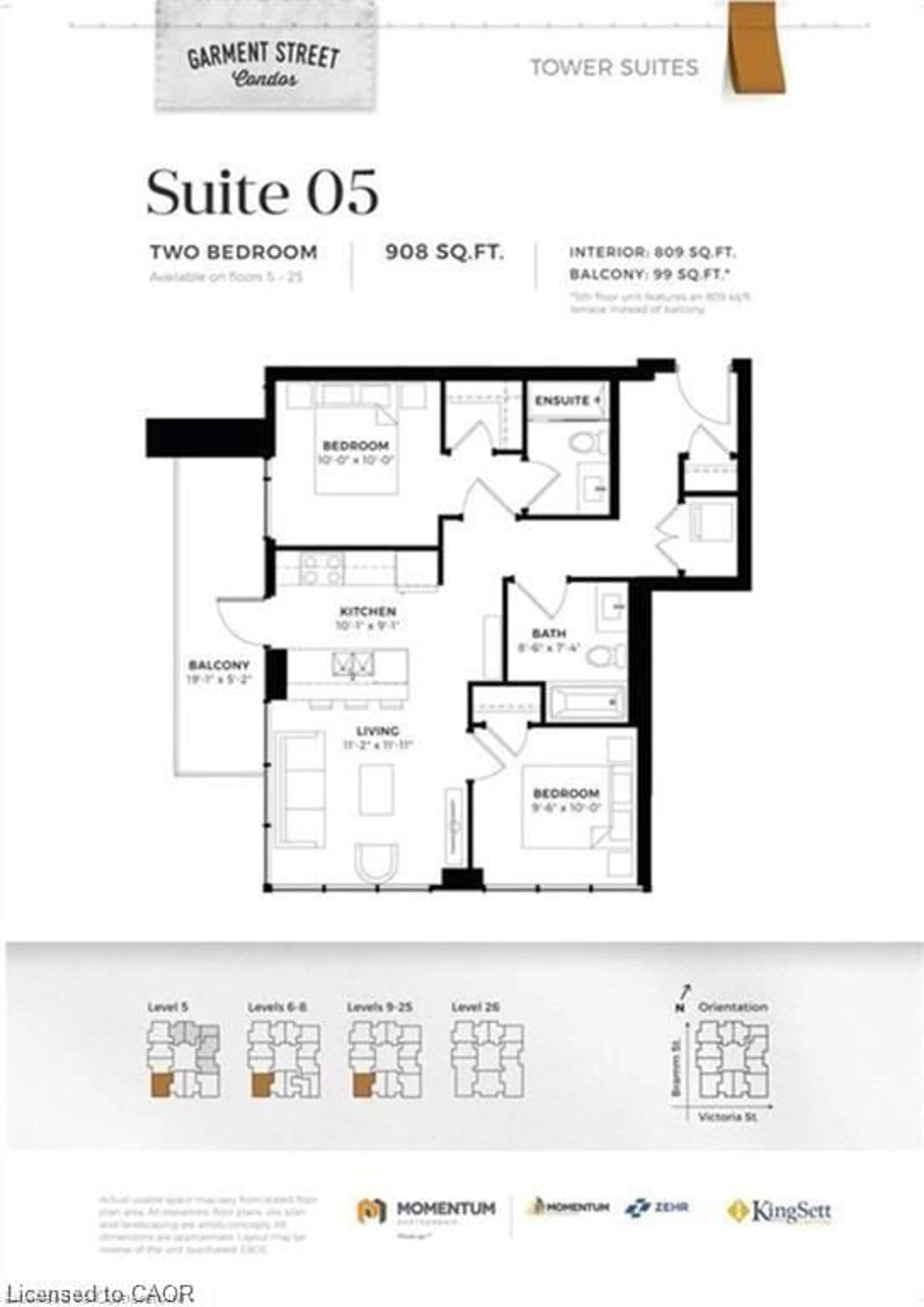 Floor plan for 108 Garment St #605, Kitchener Ontario N2G 0E2