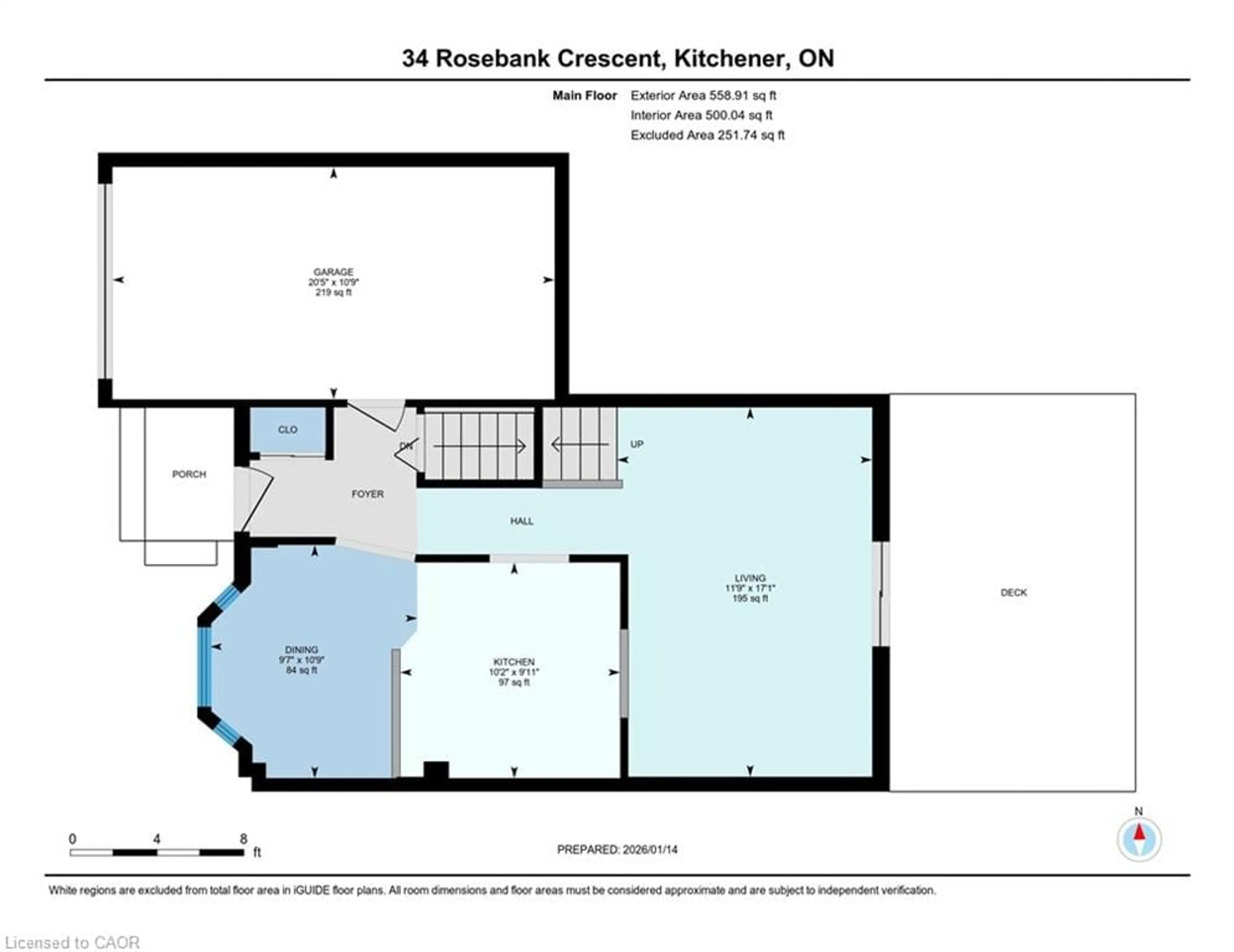 Floor plan for 34 Rosebank Cres, Kitchener Ontario N2E 2R4